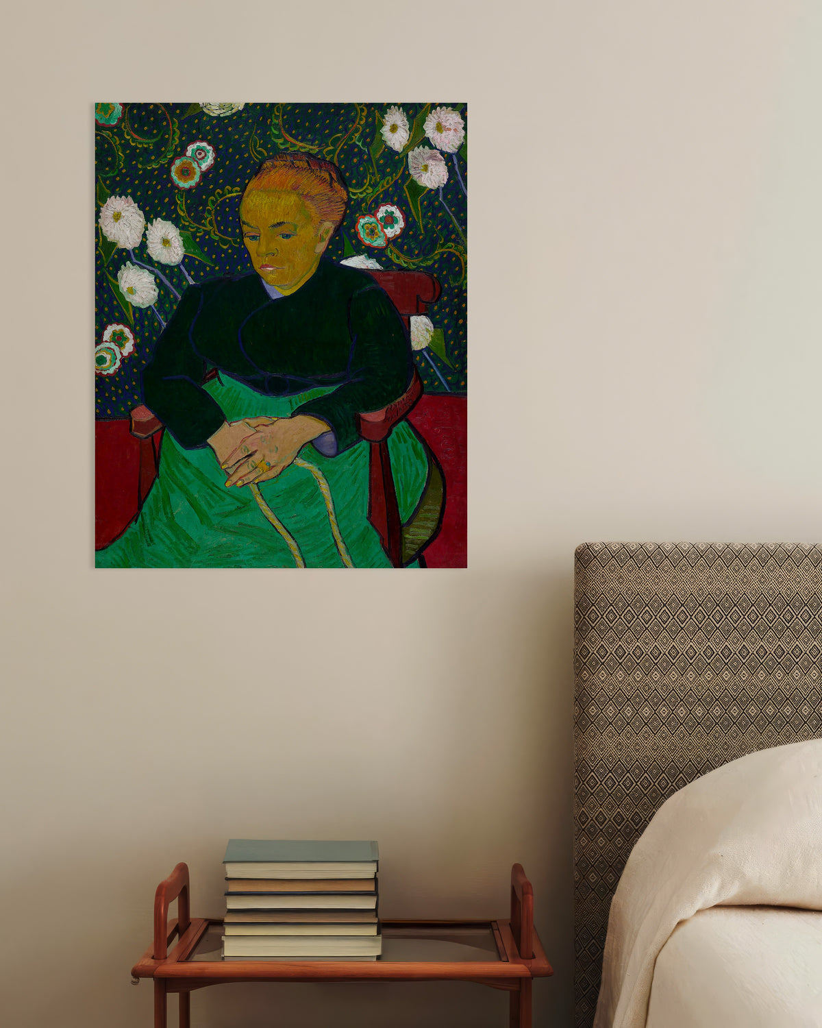 Poster af La Berceuse, Madame Roulin vugger vuggen (1889) af Vincent van Gogh
