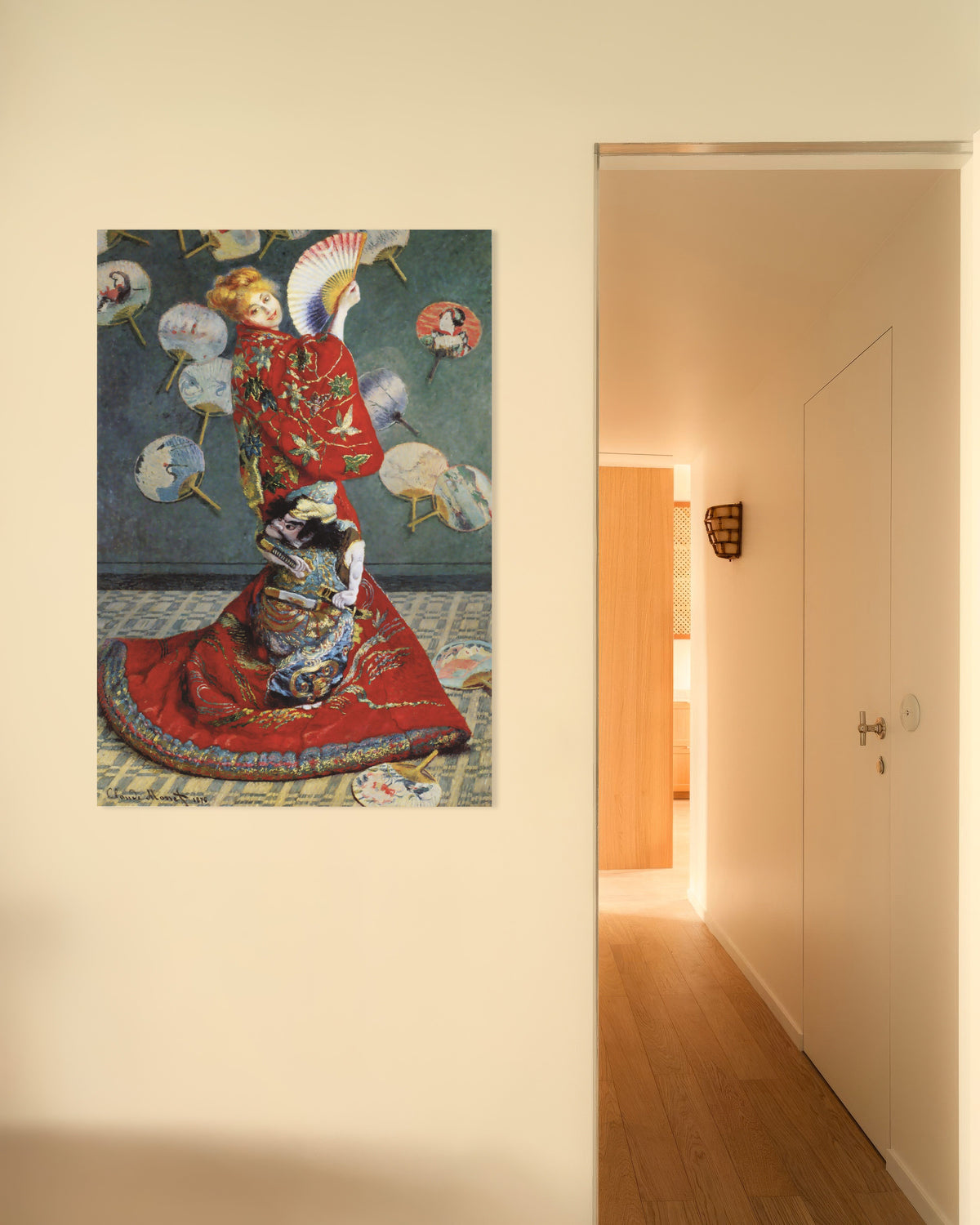 Plakat La Japonaise, Camille Monet i japansk dragt (1876) af Claude Monet