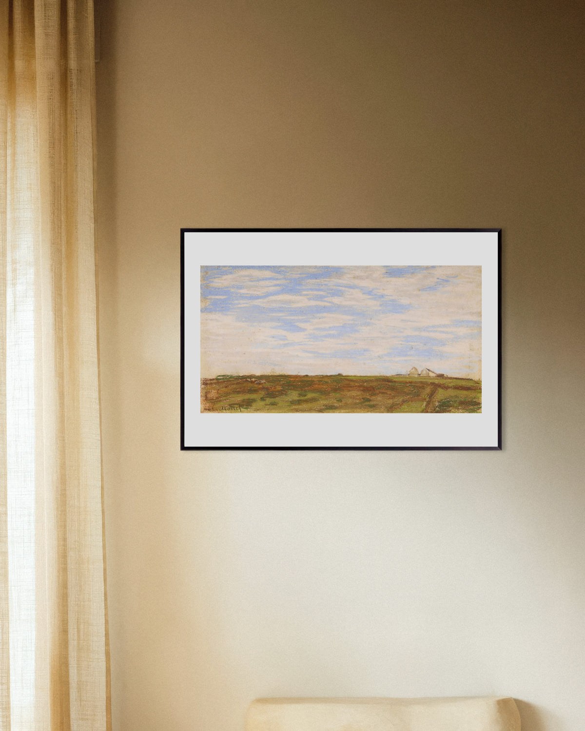 Plakat Landskab (1864–1866) af Claude Monet med metalramme
