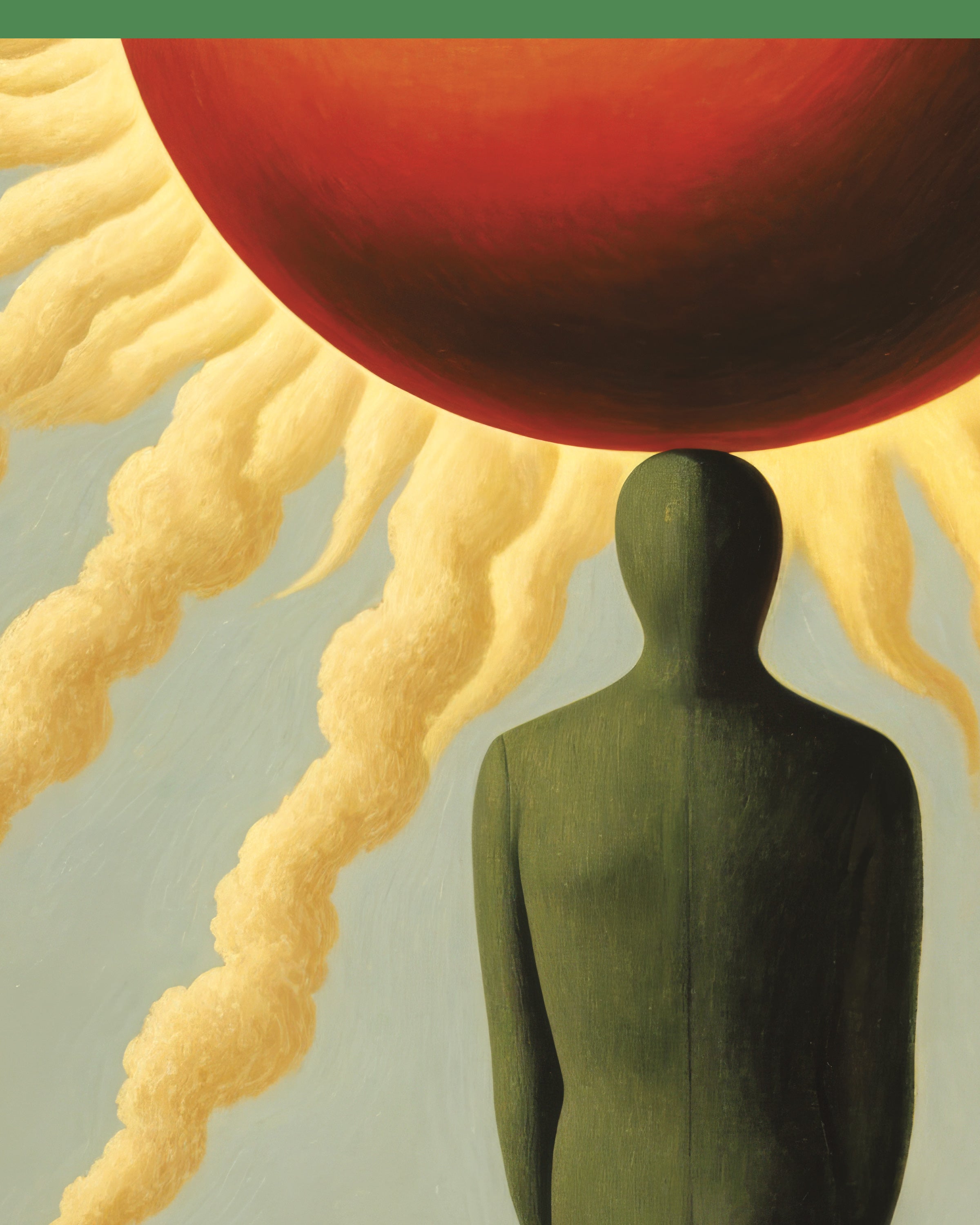 Surrealist art with a sun.