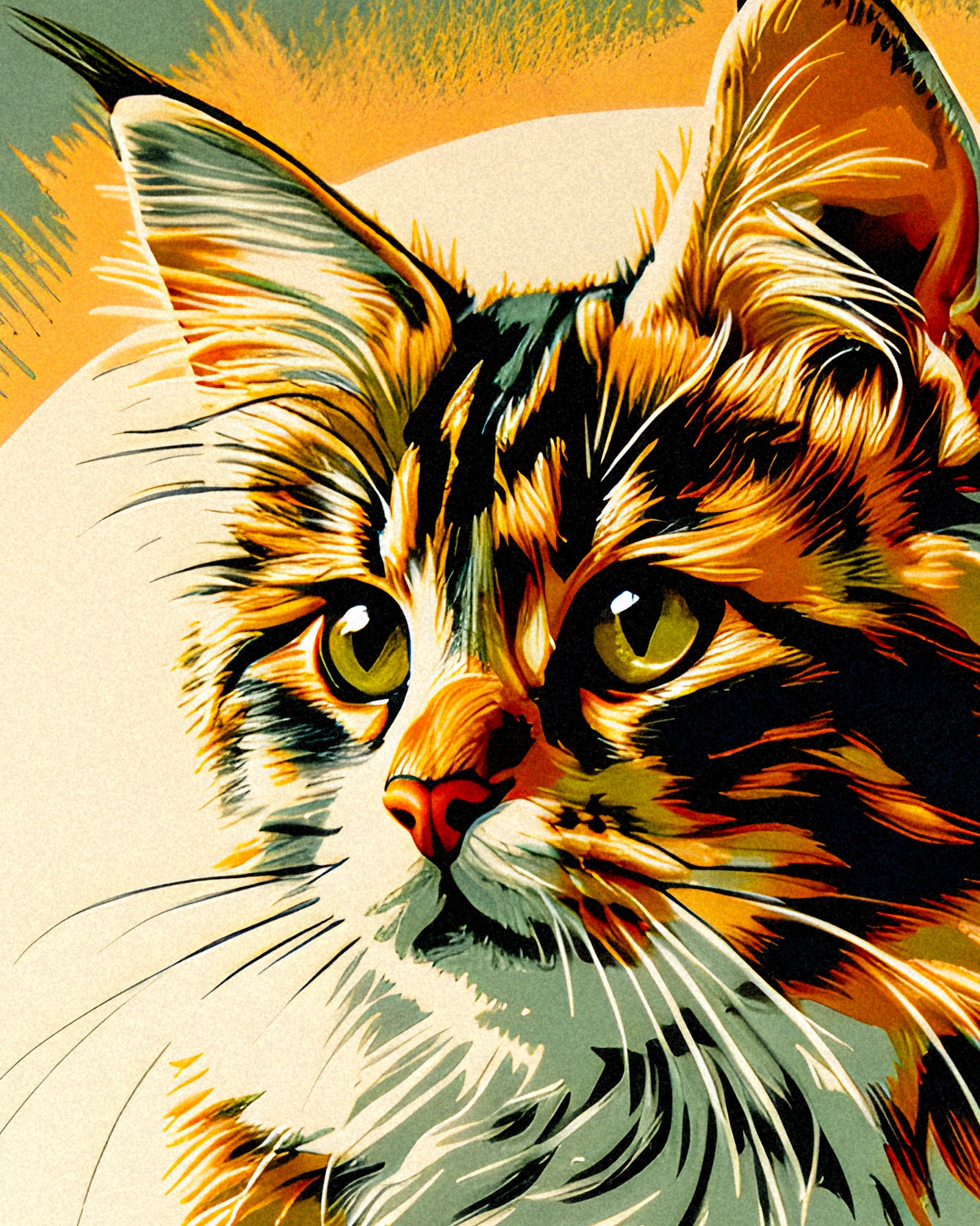Maine Coon kat - Vintage - Plakat