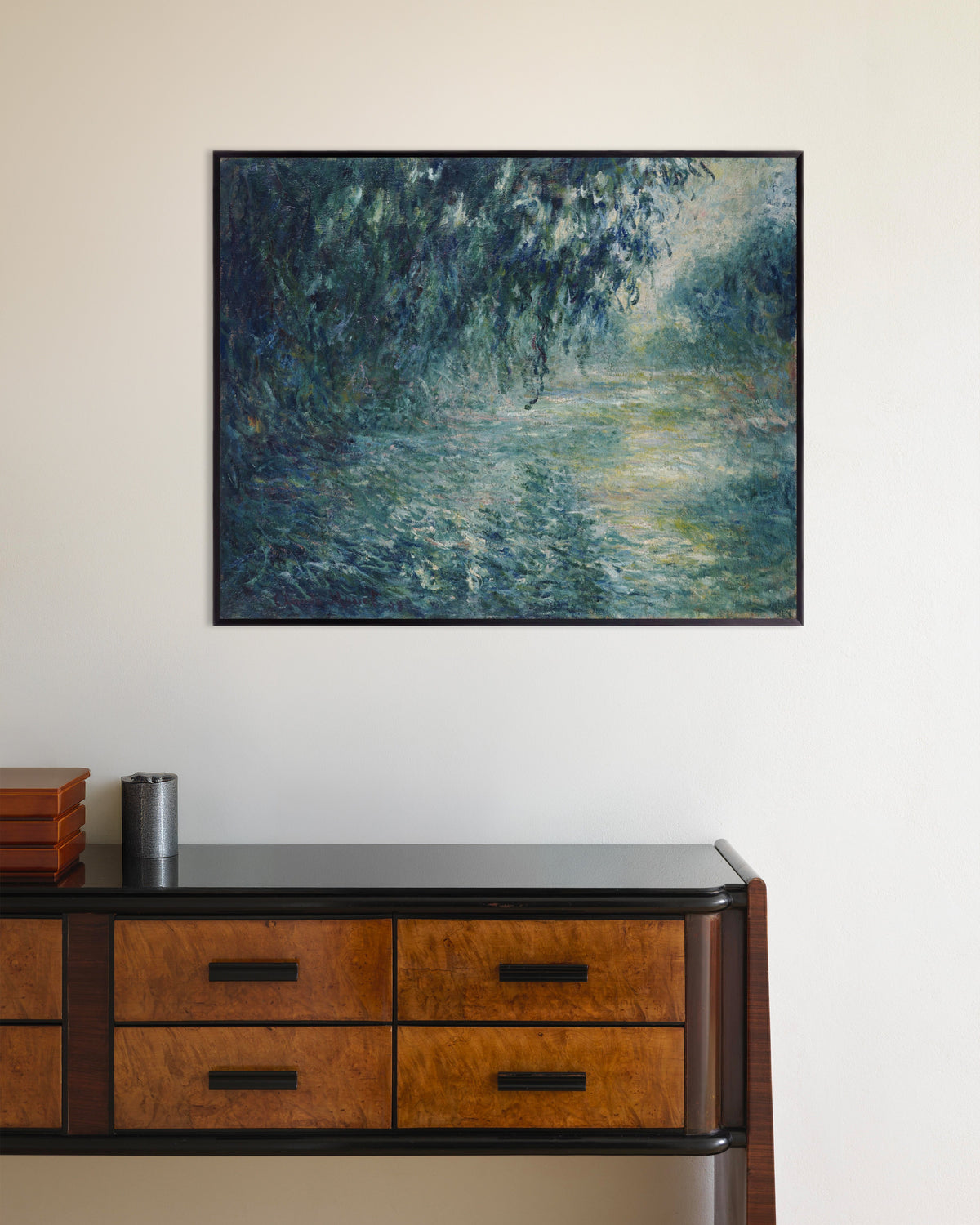 Plakat Morgen på Seinen (1898) af Claude Monet med metalramme
