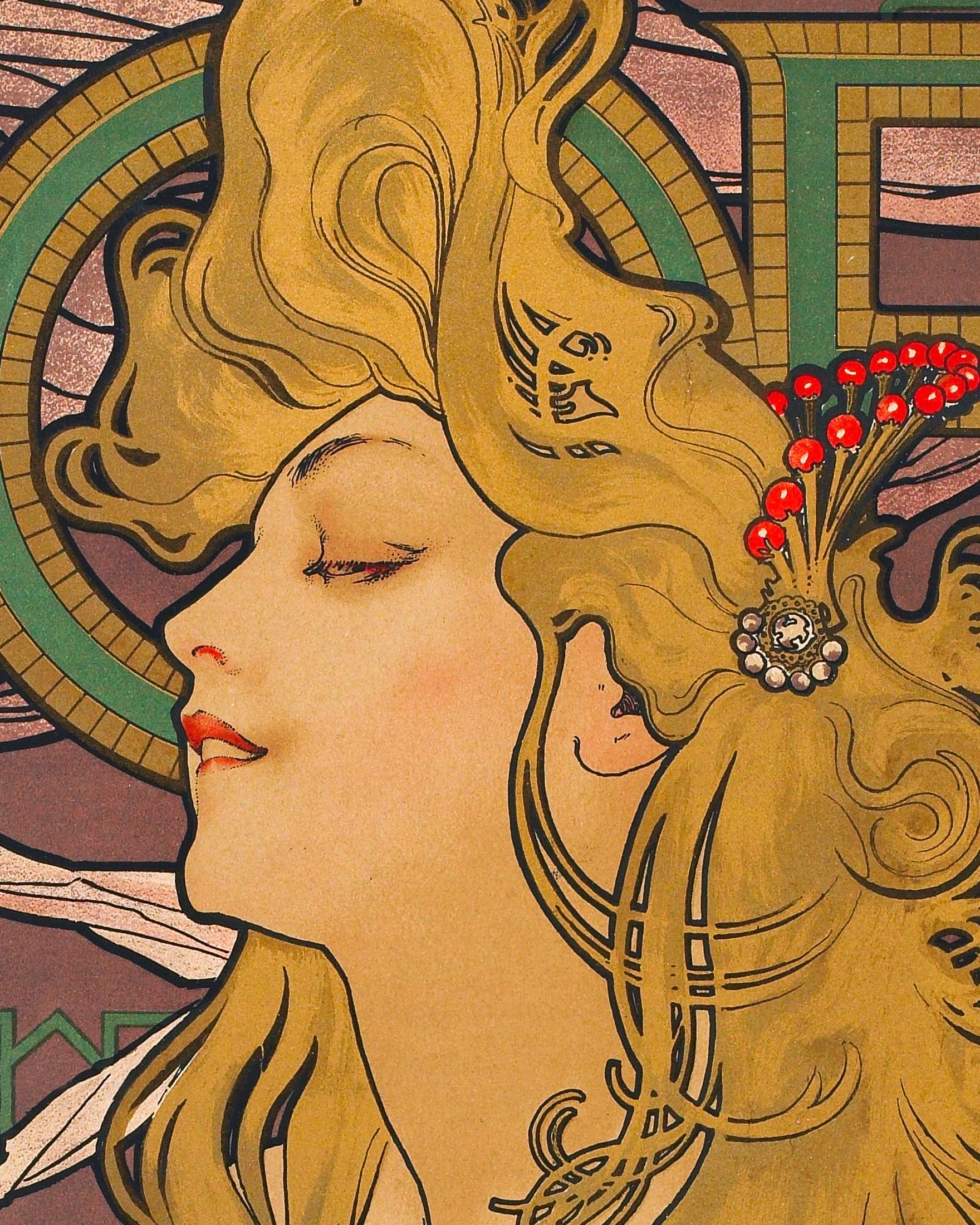 Job (1896) af Alfons Mucha - Plakat