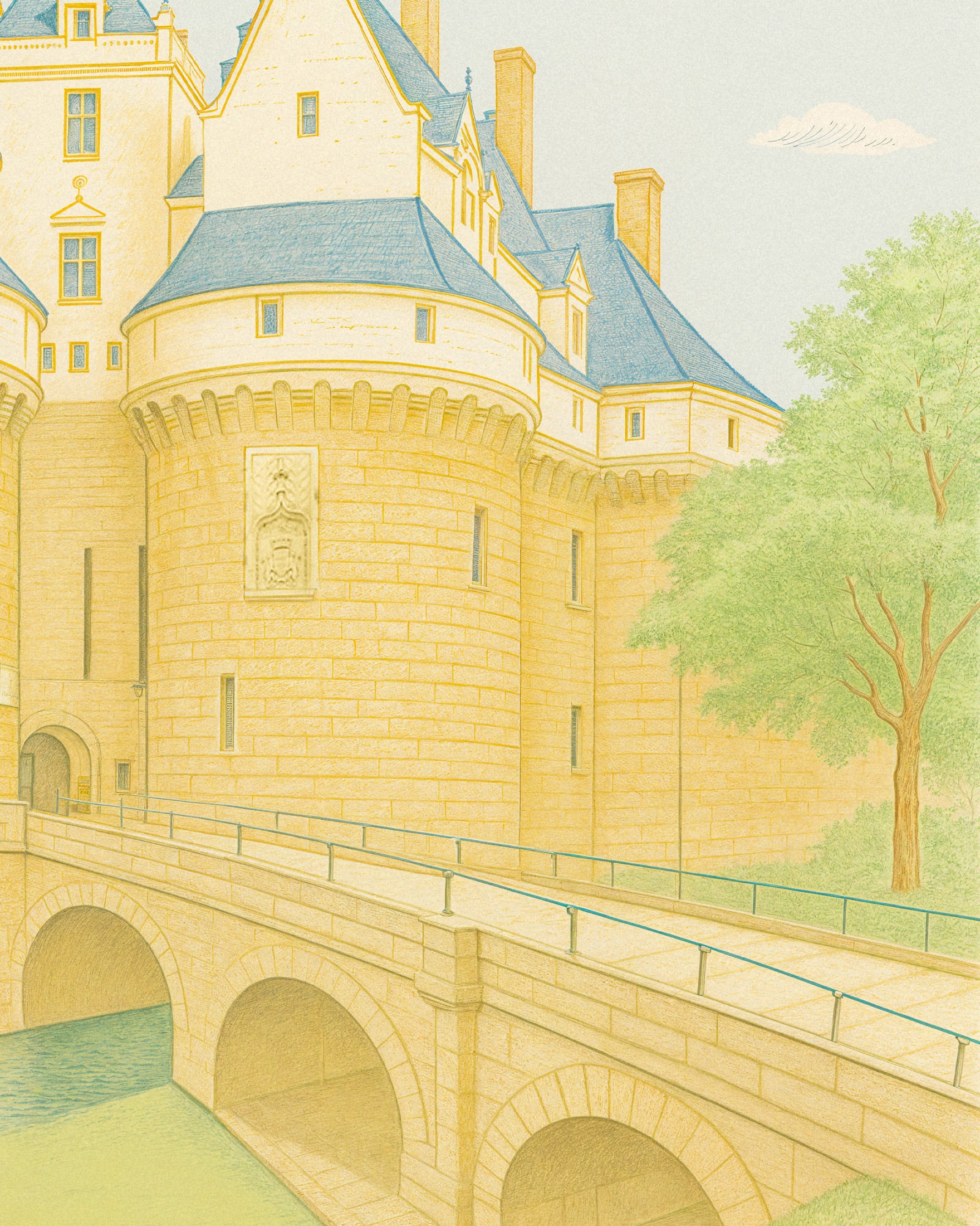 Byen Nantes (Frankrig) – Château des Ducs de Bretagne - Plakat