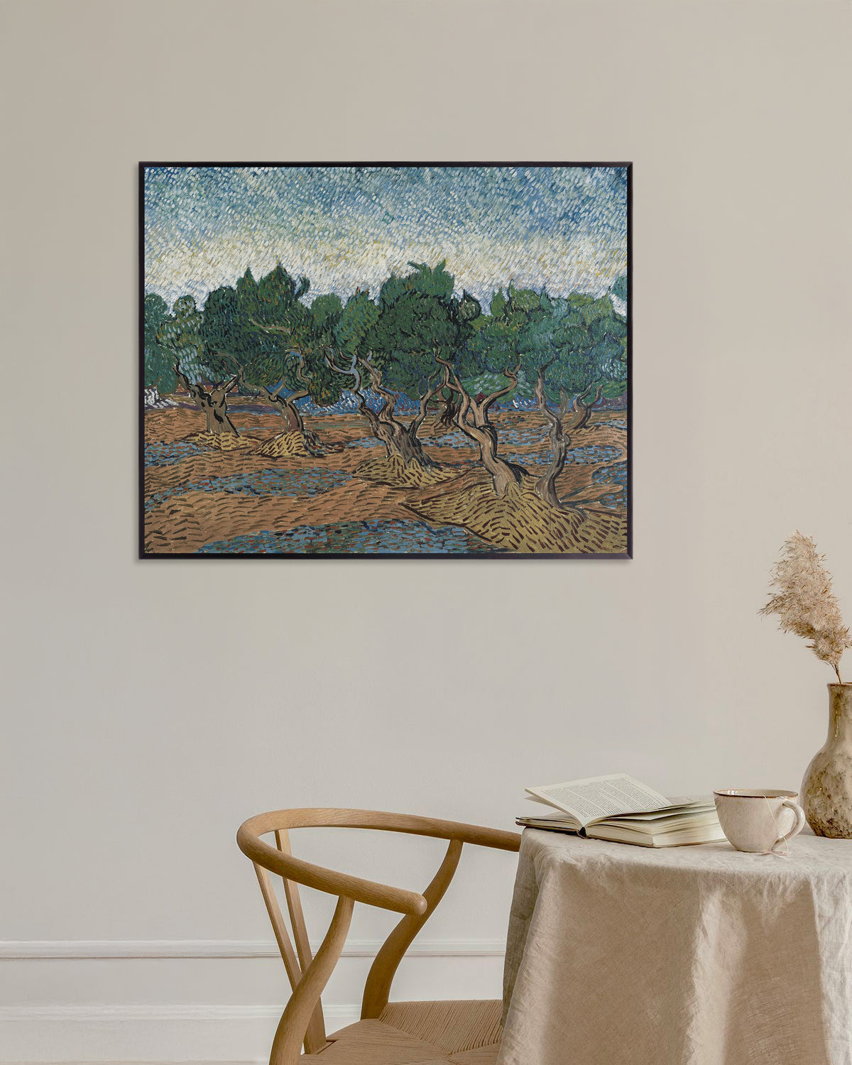 Poster med Olivlund (1889) af Vincent van Gogh, med metalramme