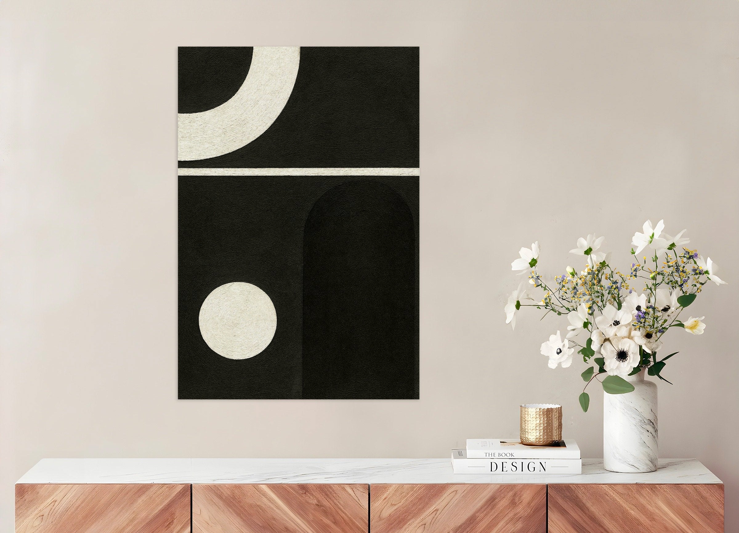 Poster of Order in Black and White – minimalist geometric poster