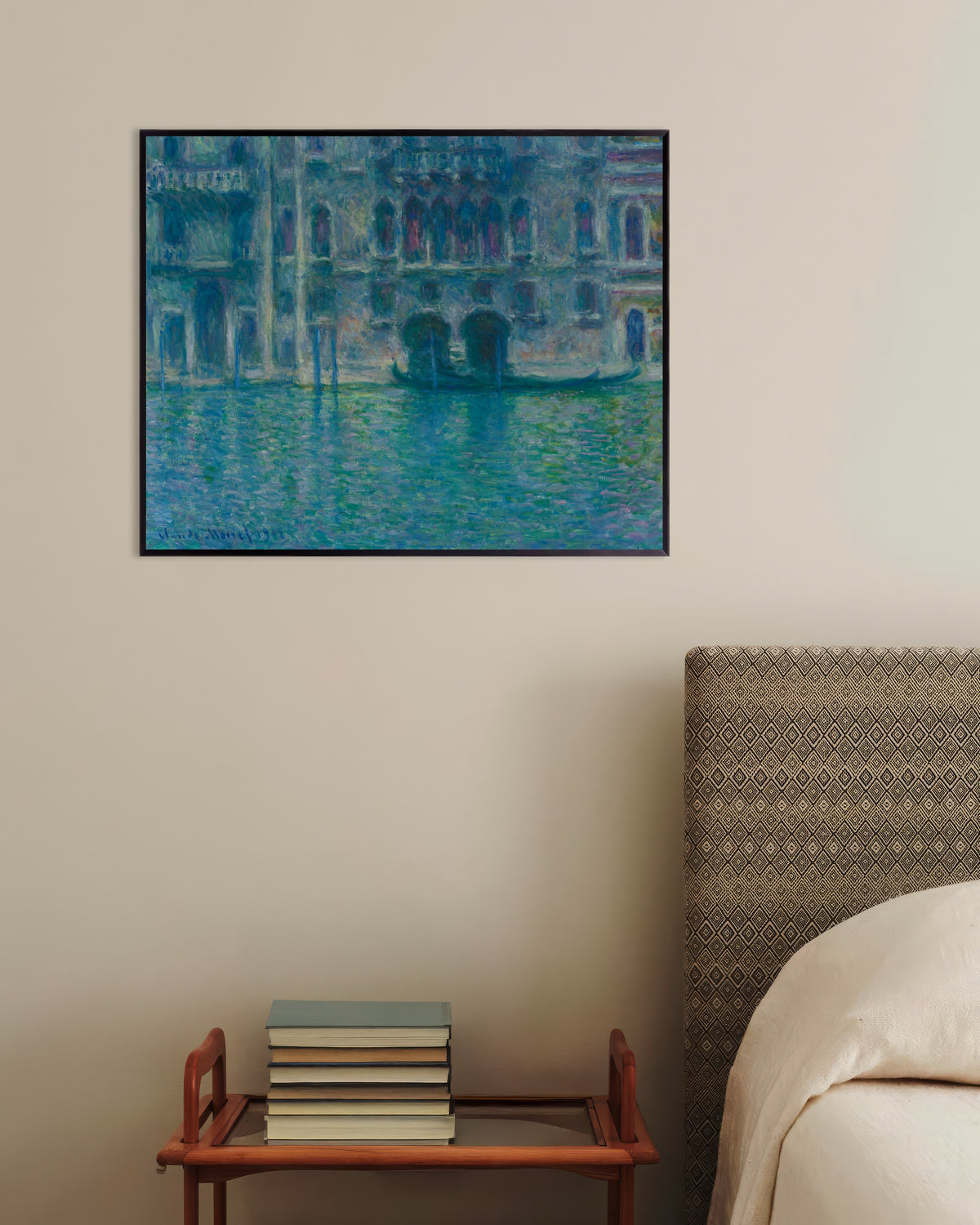 Plakat Palazzo da Mula, Venedig (1908) af Claude Monet med metalramme