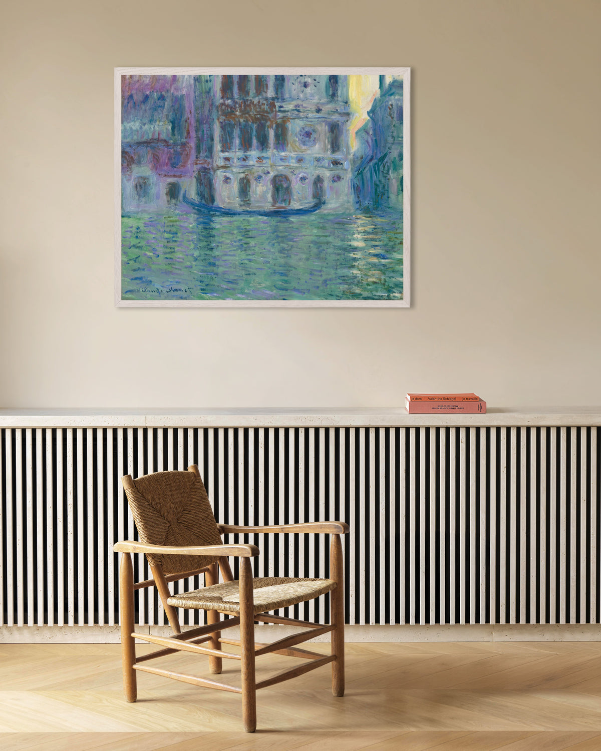 Plakat Palazzo Dario (1908) af Claude Monet med hvid træramme
