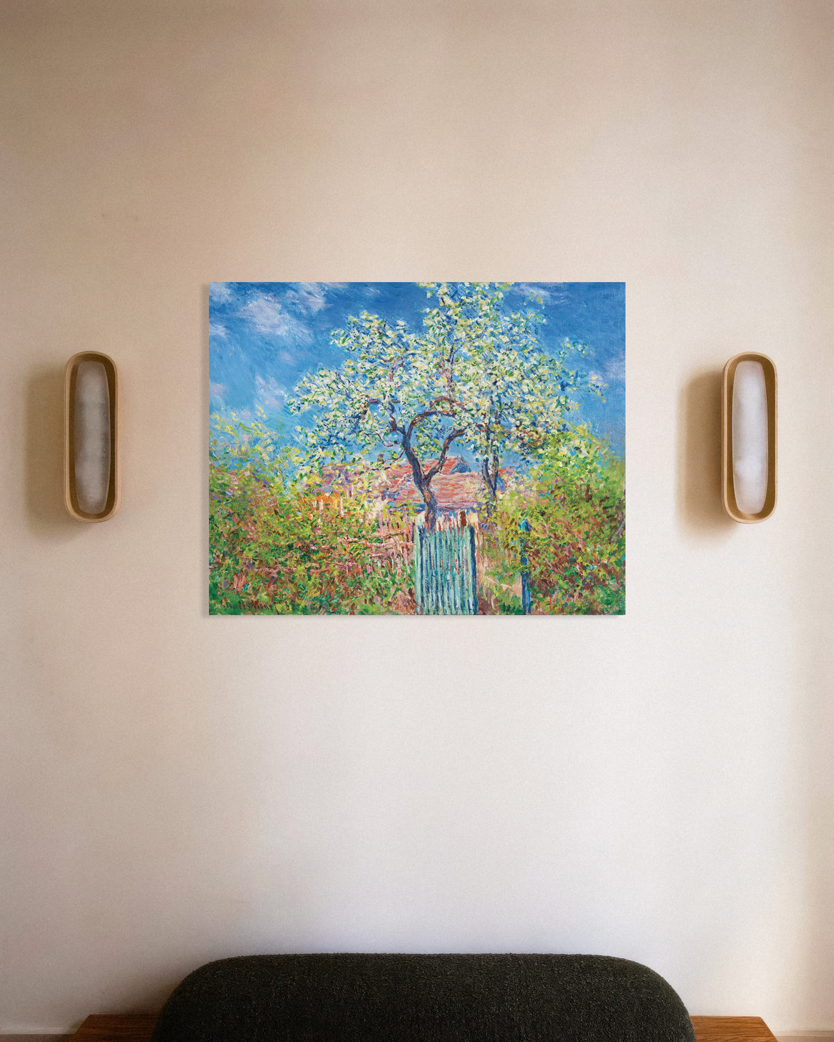 Plakat Pæretræ i blomst (1885) af Claude Monet