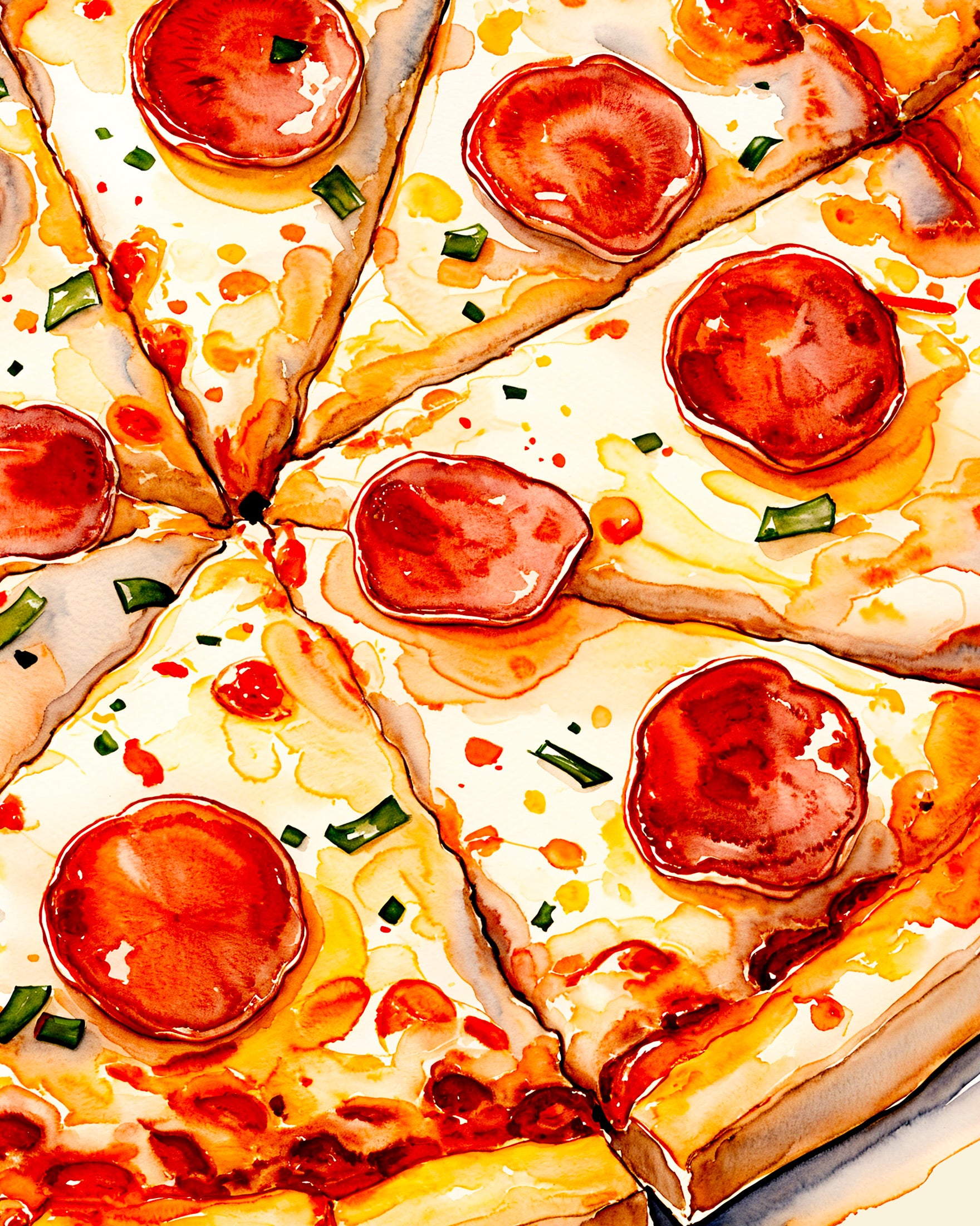 Pizza Pepperoni 01, italiensk køkken - Plakat