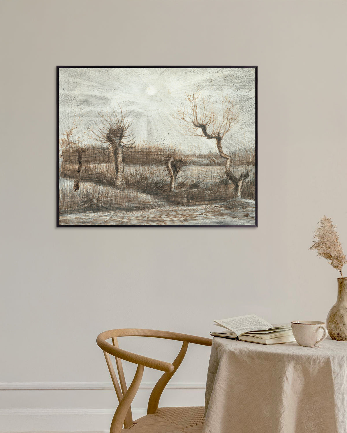 Plakat af Pollard Willows (1884) af Vincent van Gogh med metalramme