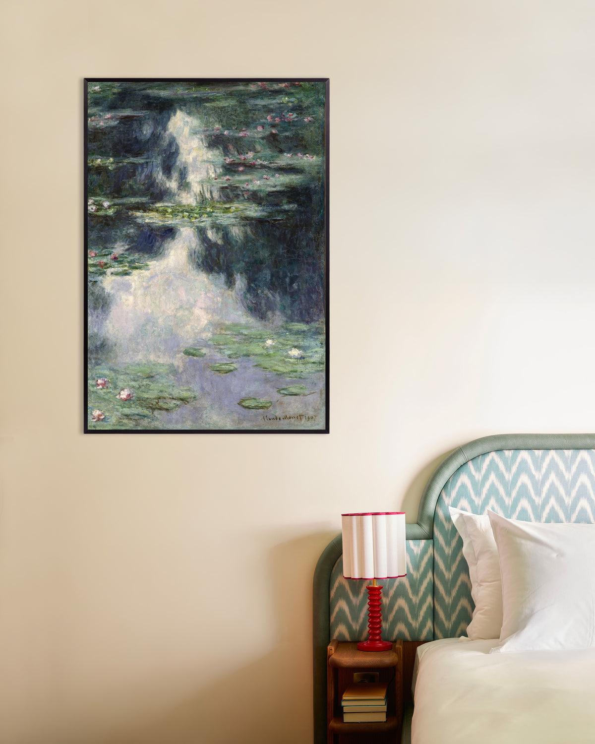 Plakat Dam med åkander (1907) af Claude Monet med metalramme