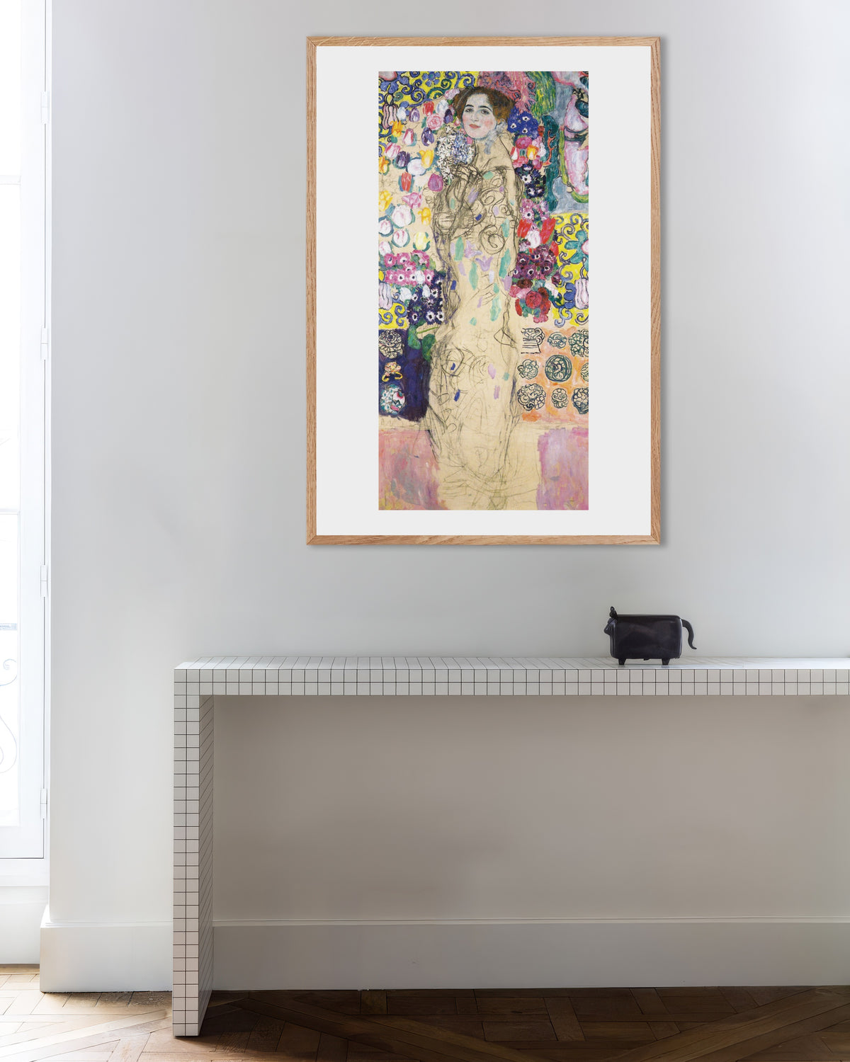 Plakat Portræt af Maria Munk (1917–1918) af Gustav Klimt med ramme i naturtræ