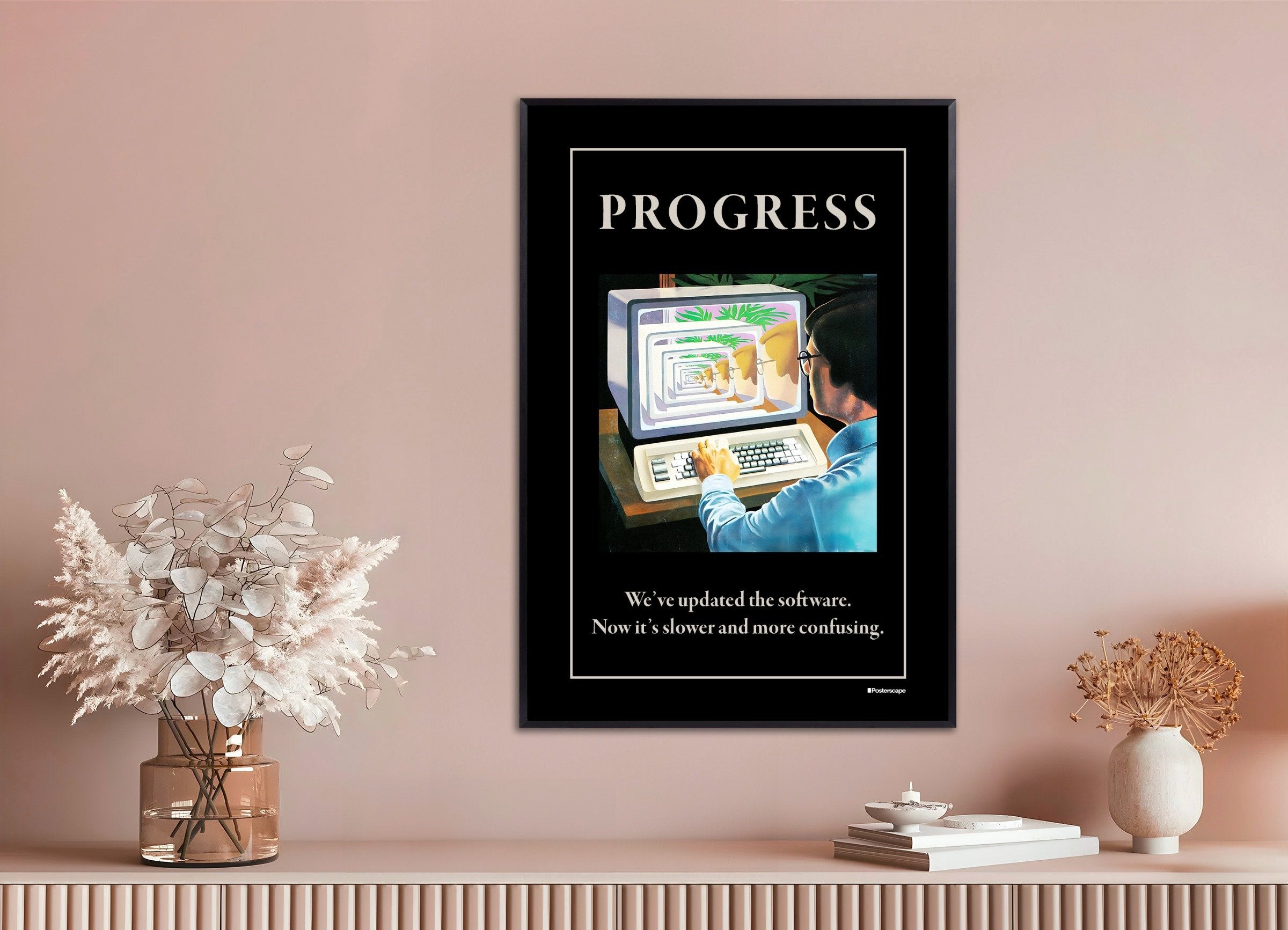 Poster of Progress - Demotivational Poster, with metal frame