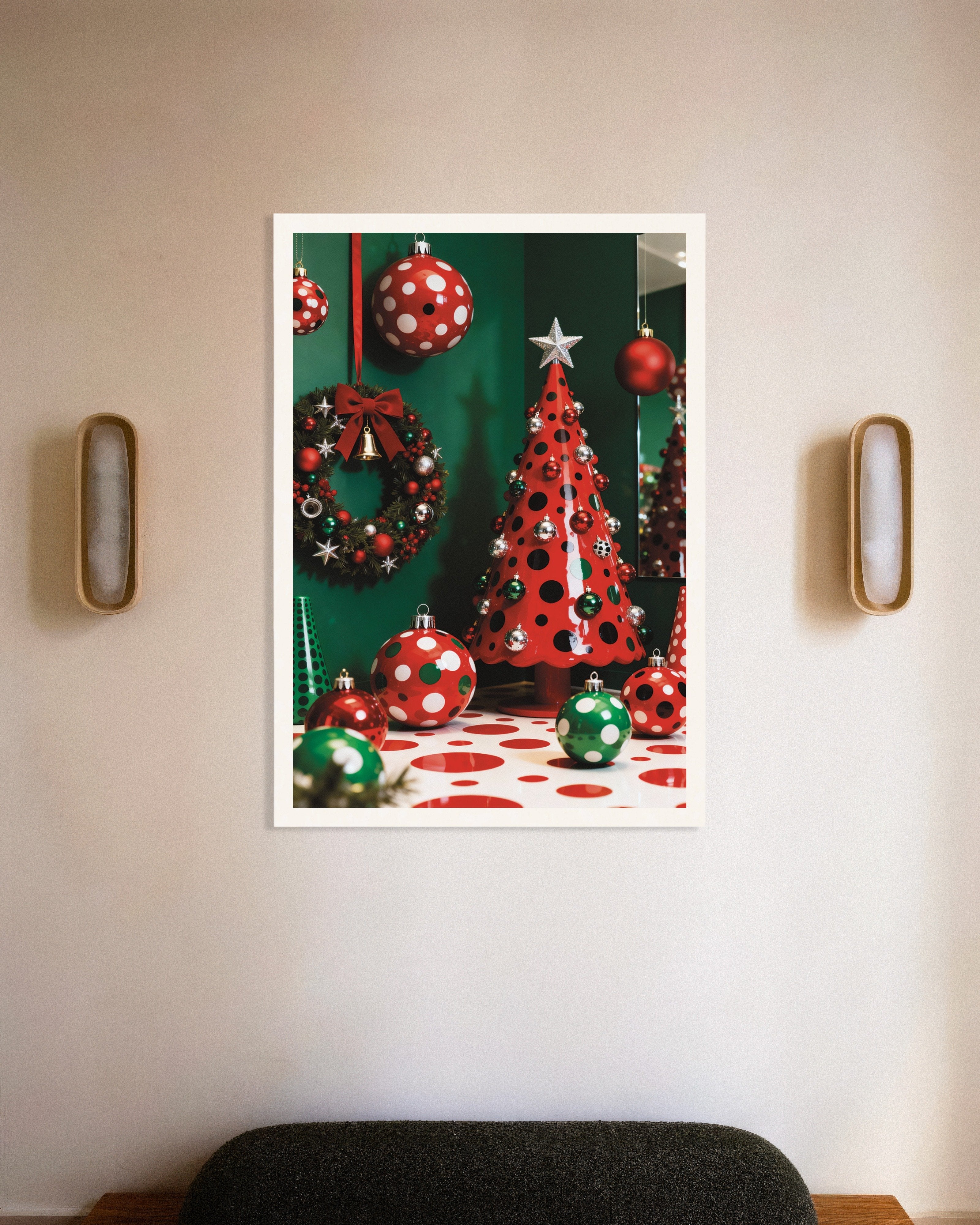 Poster of Red and green Christmas decor poster