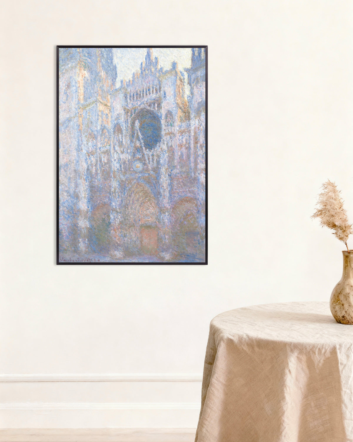 Plakat Katedralen i Rouen, vestfacaden (1894) af Claude Monet med metalramme