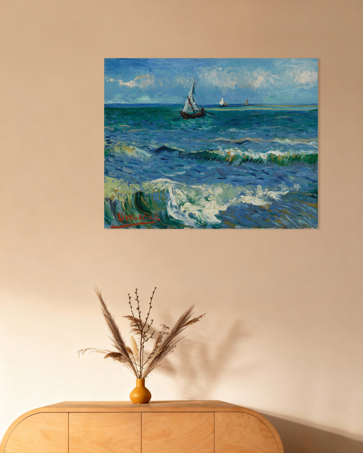 Poster med Havlandskab nær Les Saintes-Maries-de-la-Mer (1888) af Vincent van Gogh