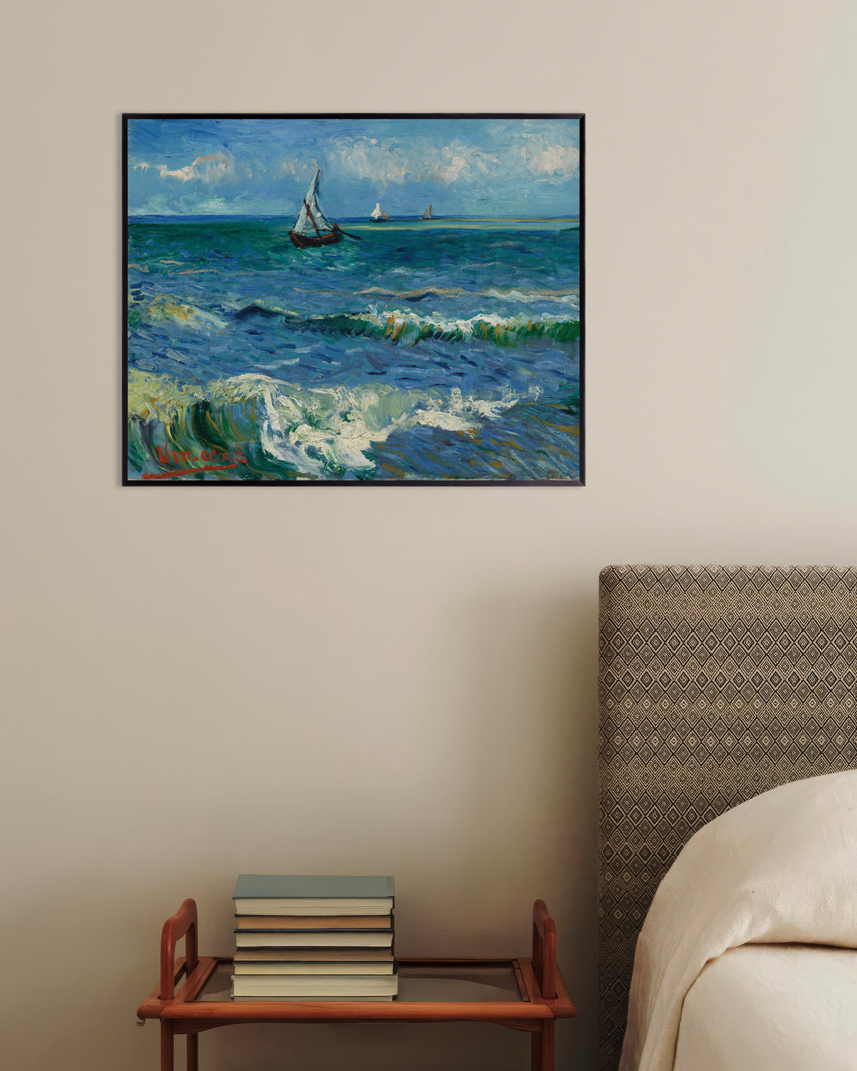 Poster med Havlandskab nær Les Saintes-Maries-de-la-Mer (1888) af Vincent van Gogh, med metalramme