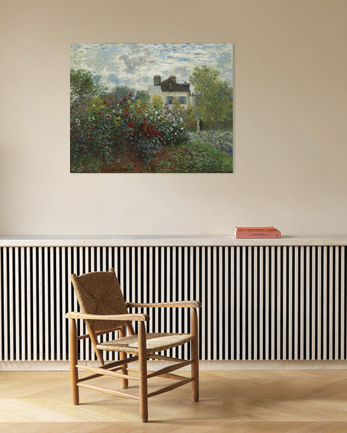 Plakat Kunstnerens have i Argenteuil, et hjørne med georginer (1873) af Claude Monet