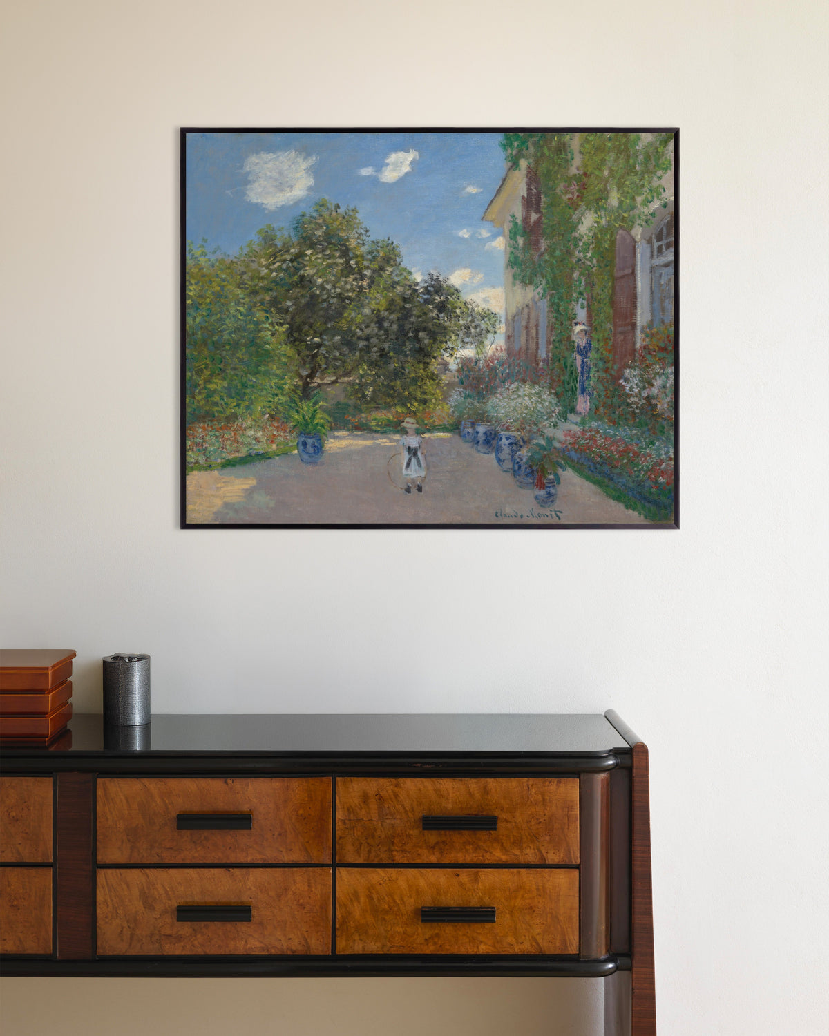 Plakat Kunstnerens hus i Argenteuil (1873) af Claude Monet med metalramme