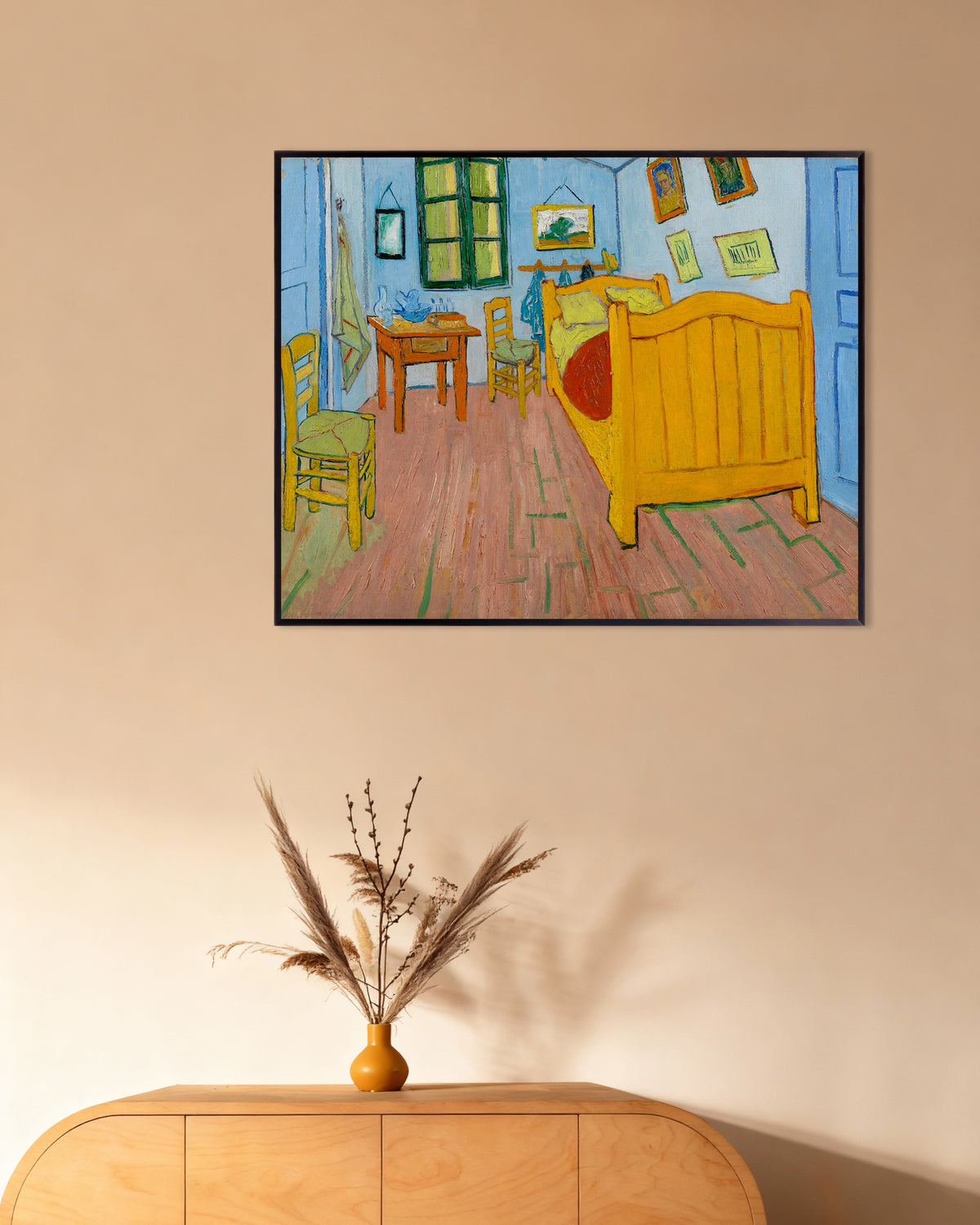 Poster med Soveværelset (1888) af Vincent van Gogh, med metalramme