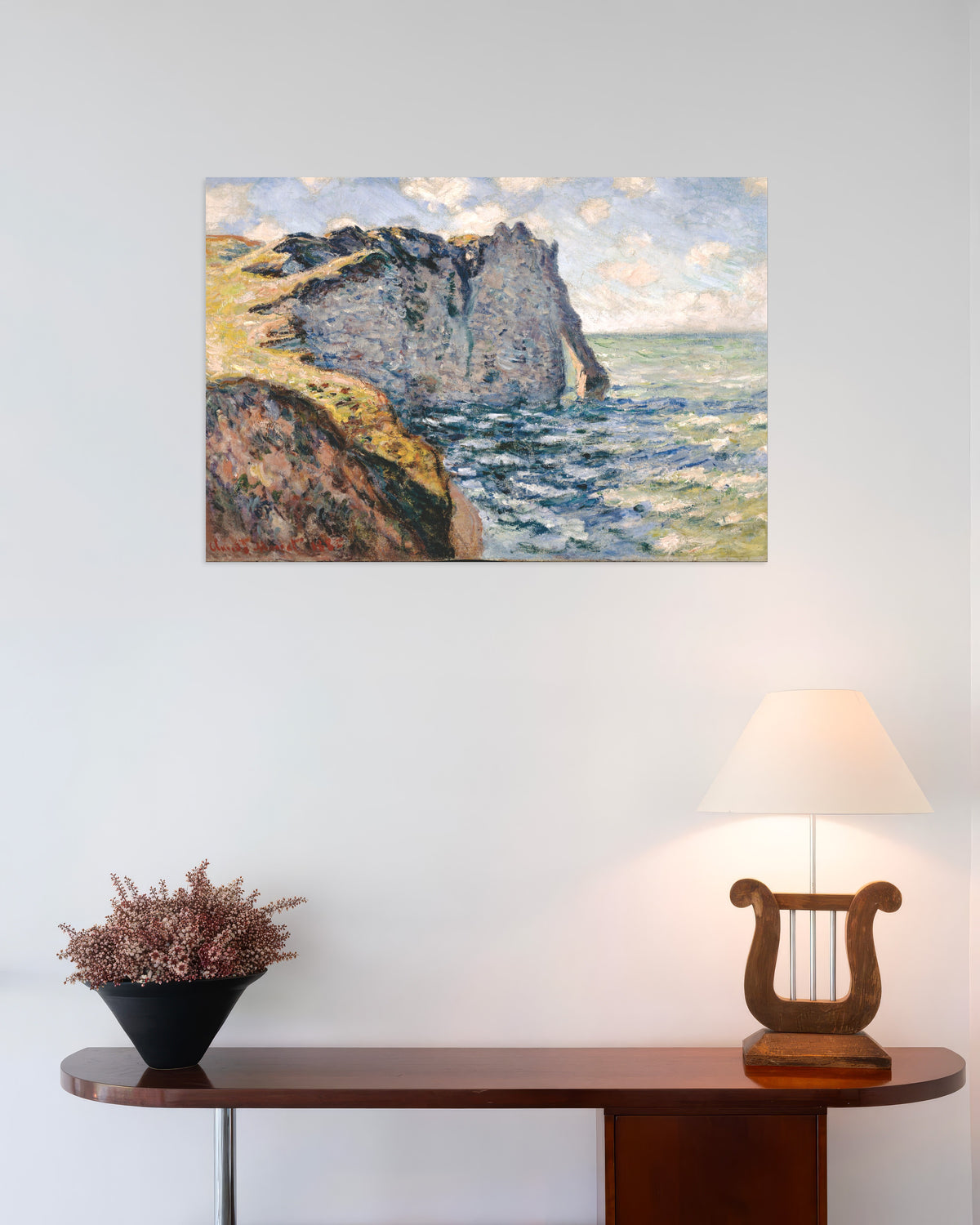Plakat Falaise d'Aval, Étretat (1885) af Claude Monet