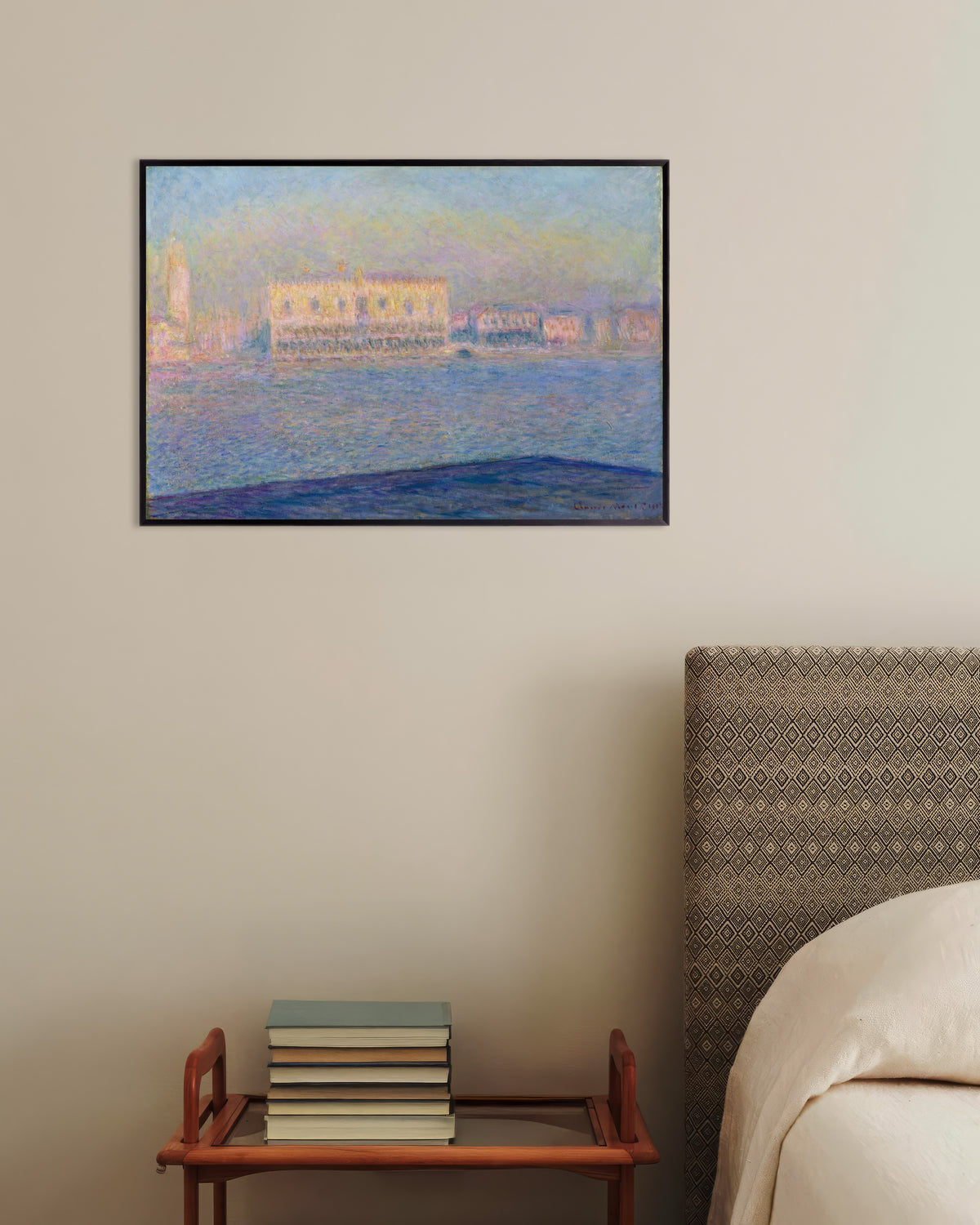 Plakat Dogepaladset set fra San Giorgio Maggiore (1908) af Claude Monet med metalramme