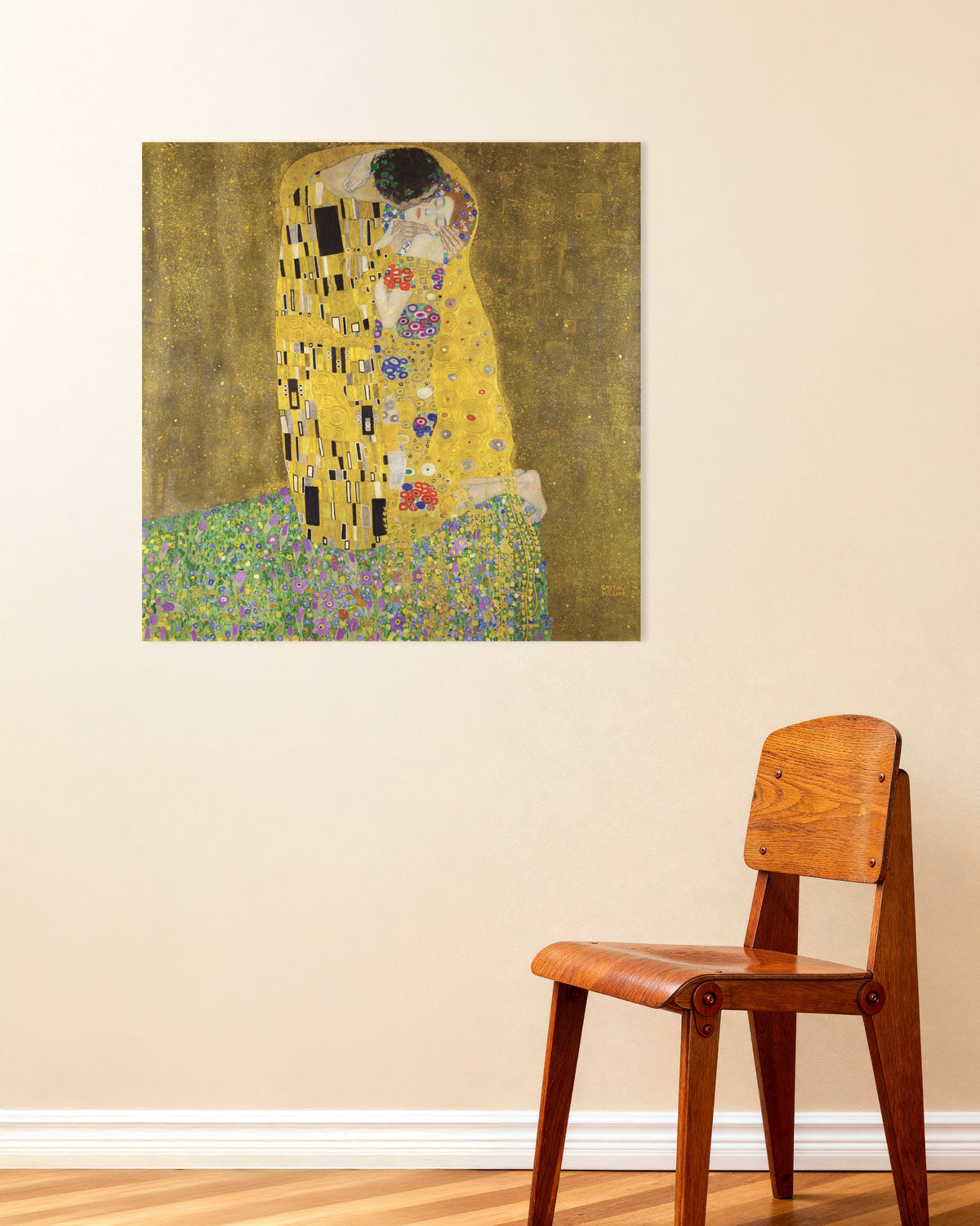 Plakat Kysset (1907–1908) af Gustav Klimt