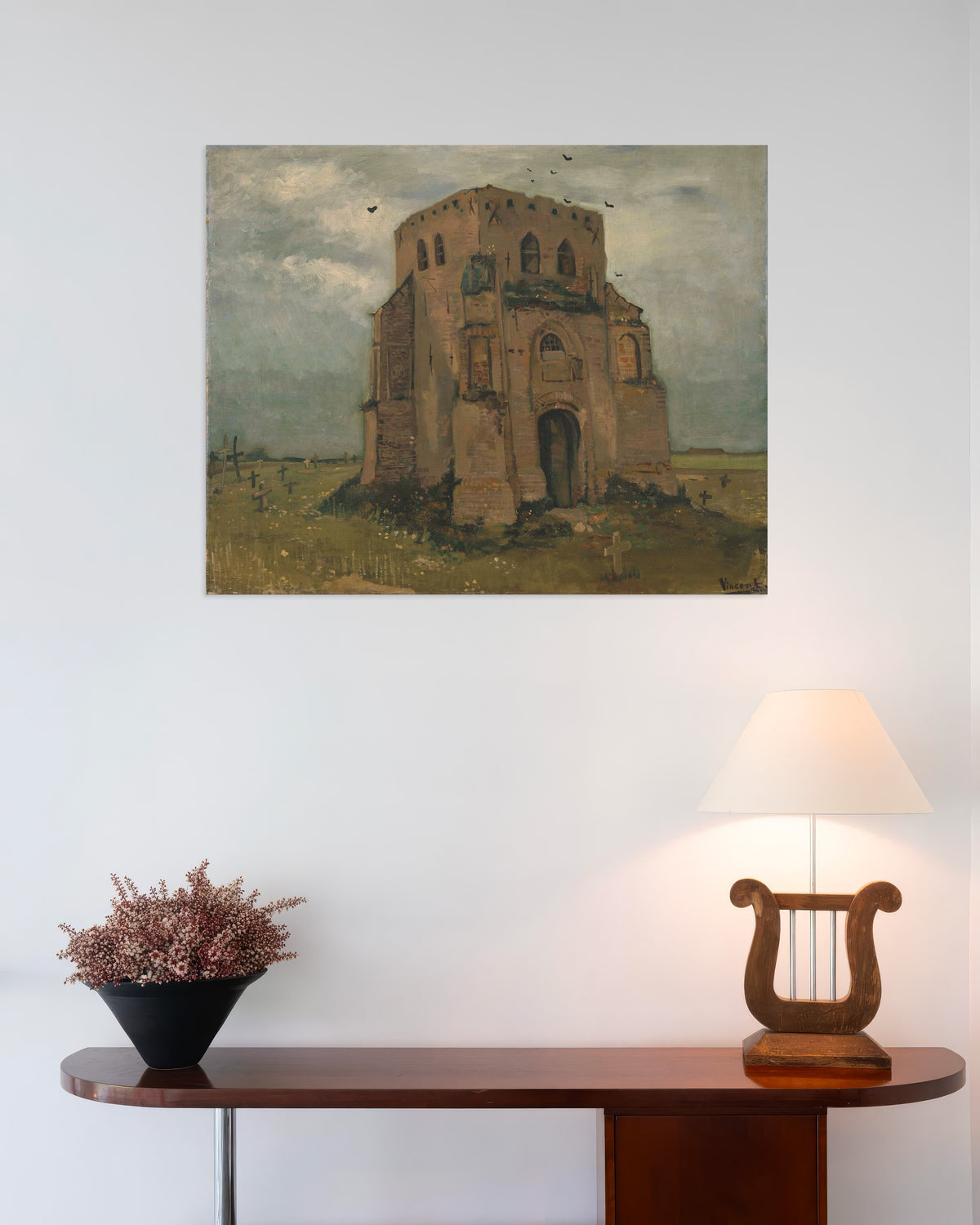 Poster af Det gamle kirketårn i Nuenen (1885) af Vincent van Gogh