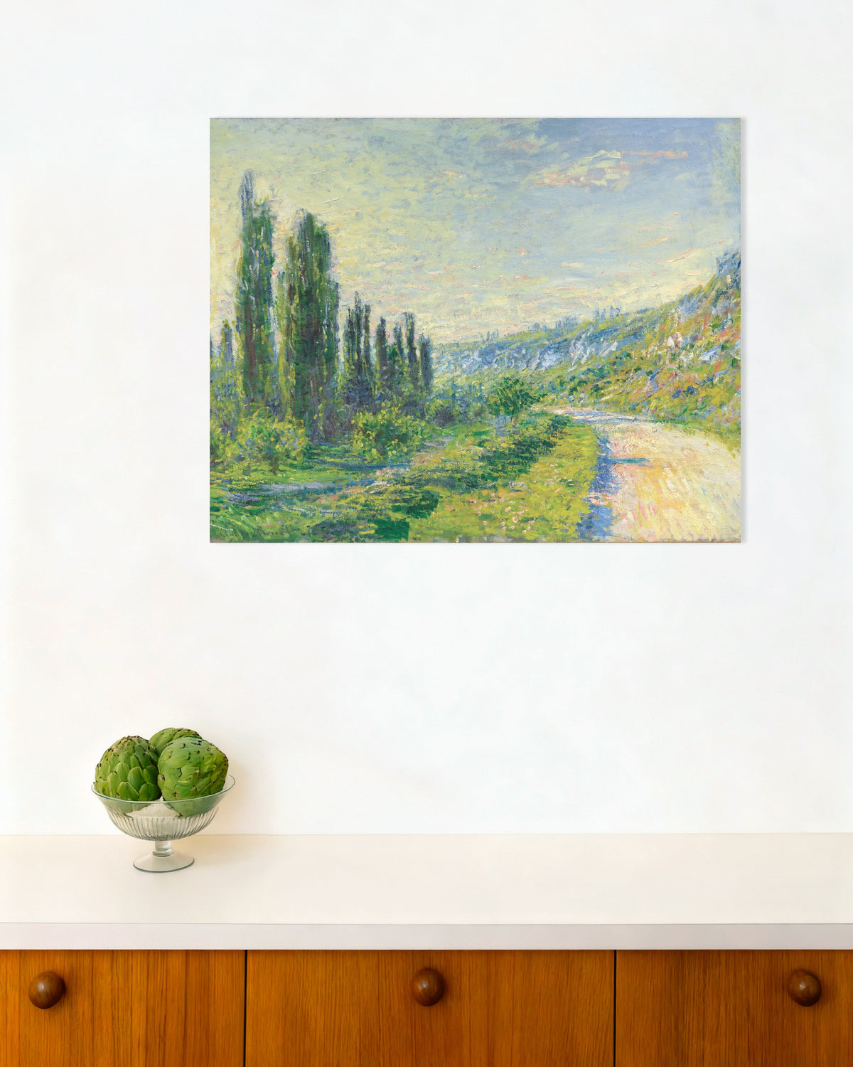 Plakat Vejen ved Vétheuil (ca. 1880) af Claude Monet