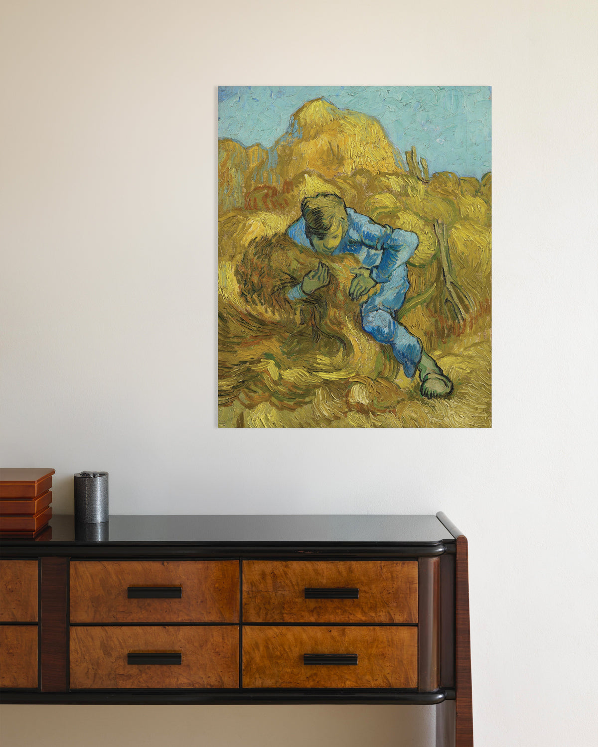 Poster med Kornbinderen, efter Millet (1889) af Vincent van Gogh