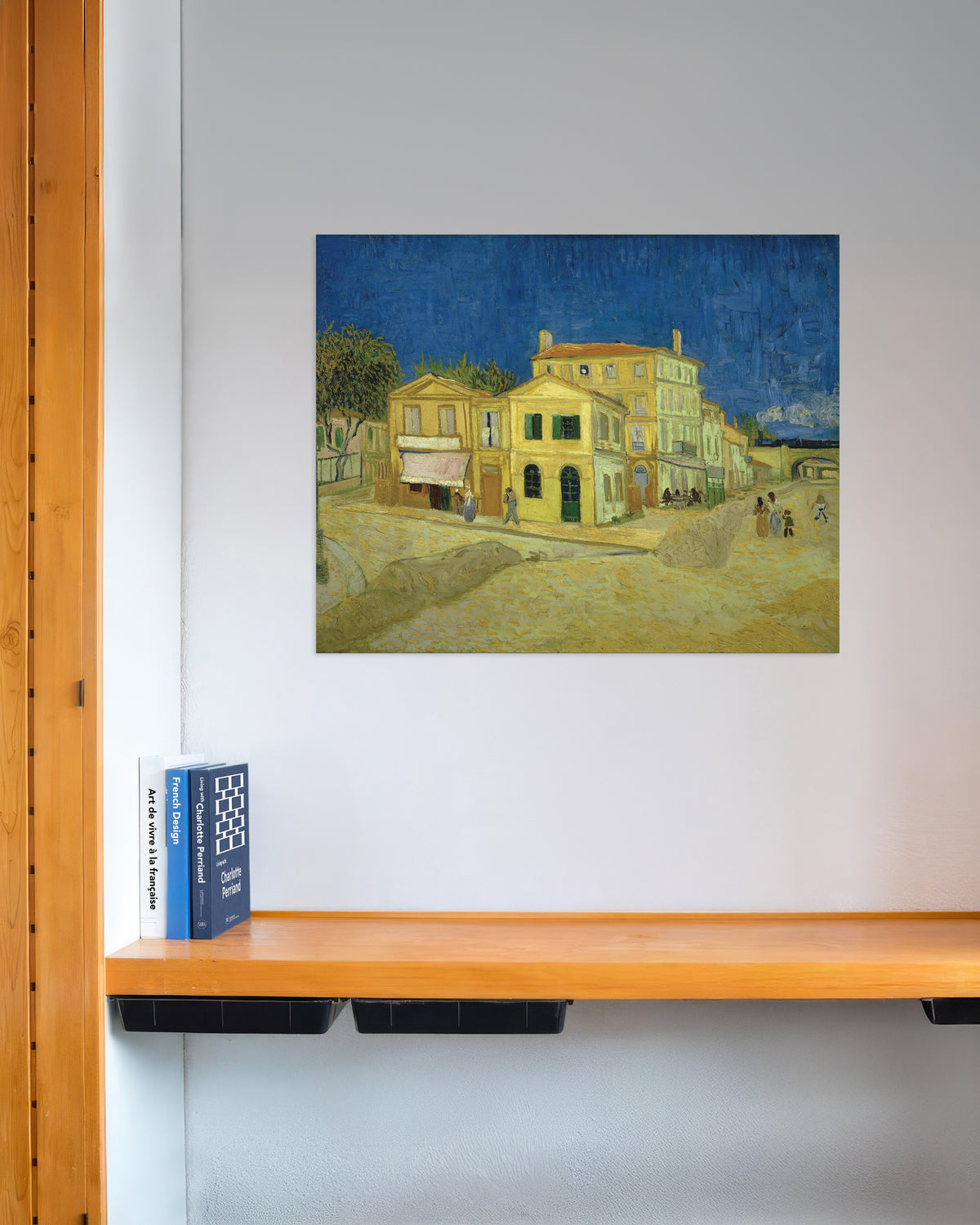 Poster med Det gule hus, gaden (1888) af Vincent van Gogh