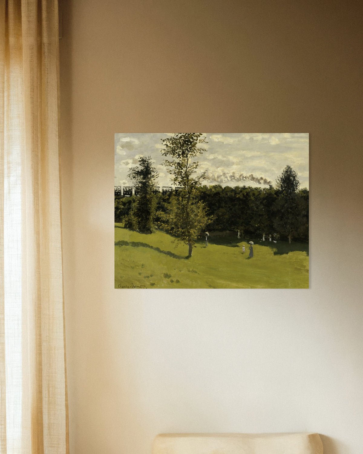 Plakat Tog på landet (ca. 1870) af Claude Monet