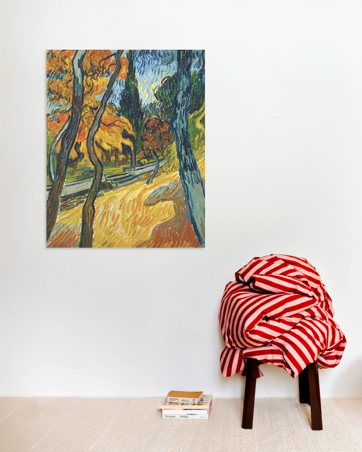 Poster af Træer i asylhaven (1889) af Vincent van Gogh