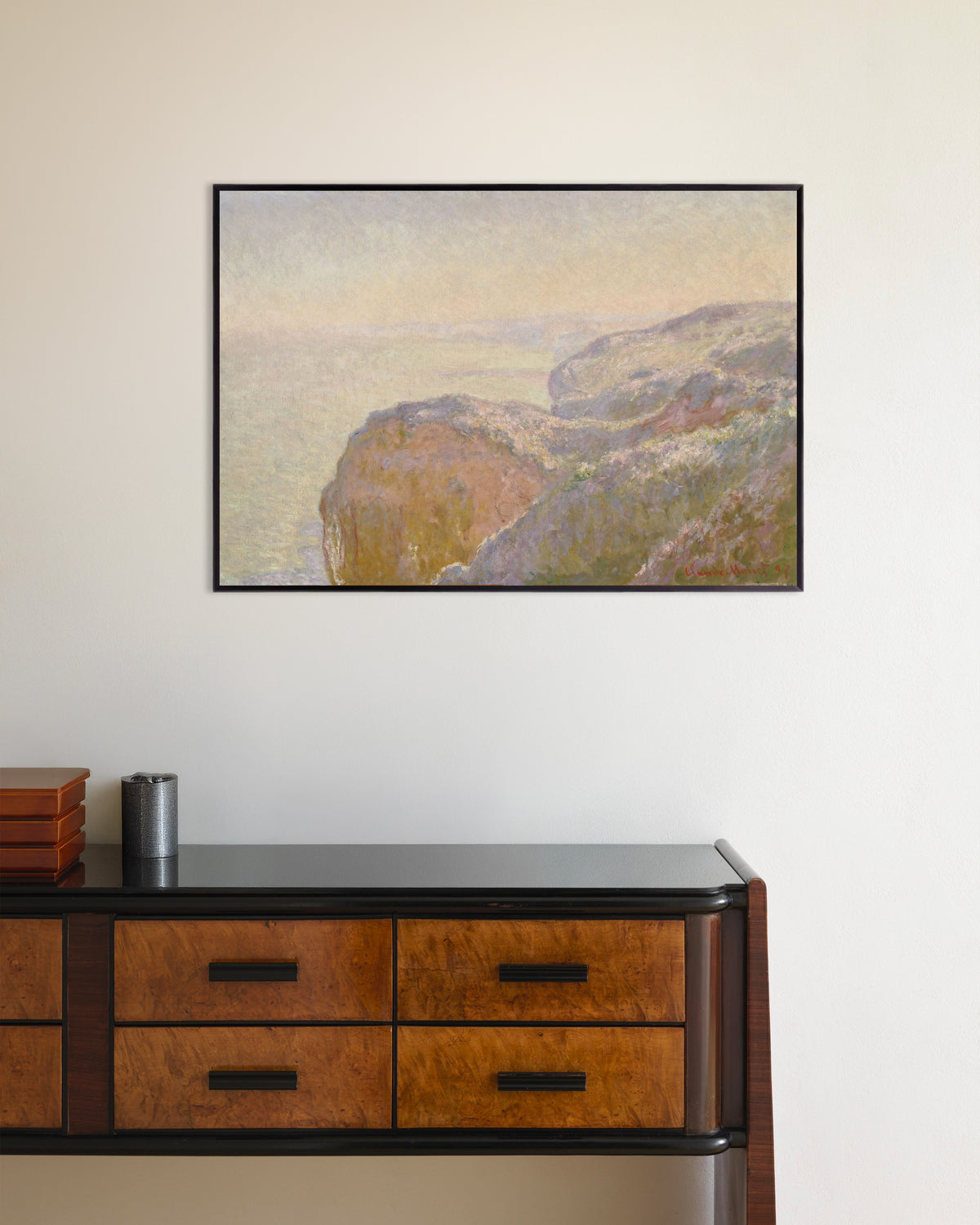 Plakat Val-Saint-Nicolas nær Dieppe, morgen (1897) af Claude Monet med metalramme