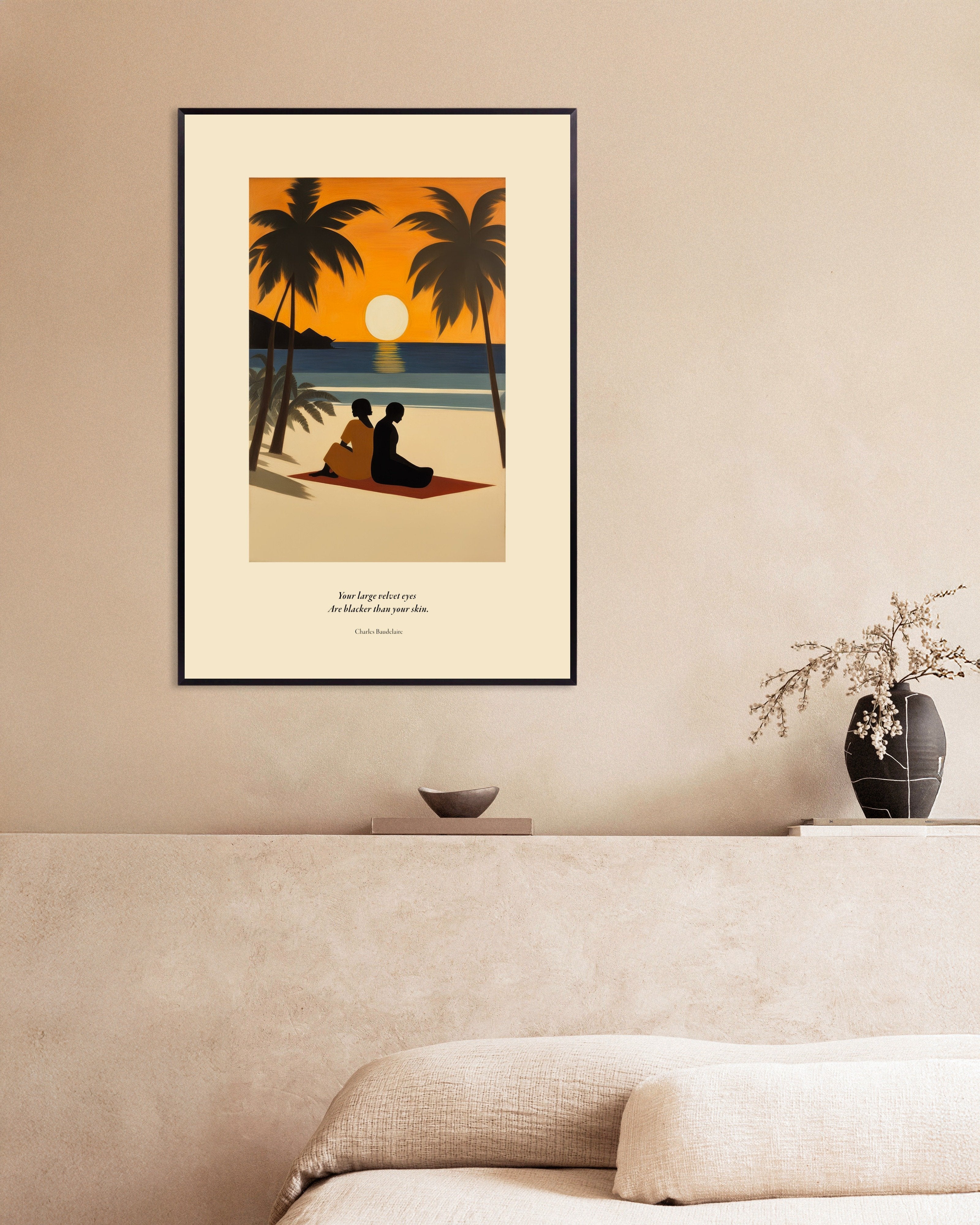 Poster of Velvet eyes, Baudelaire, with metal frame