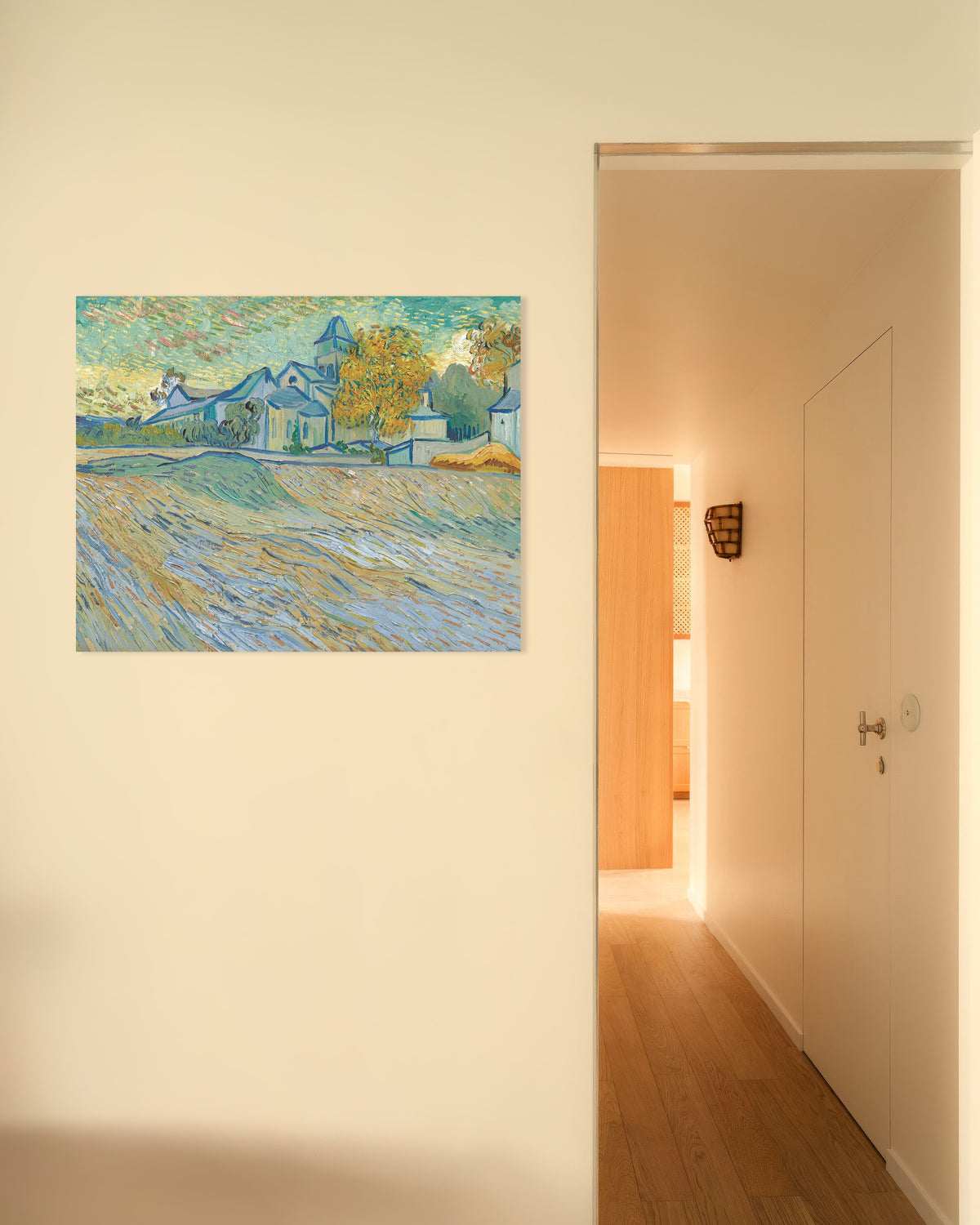 Poster med Udsigt over asylet og kapellet i Saint-Rémy (1889) af Vincent van Gogh