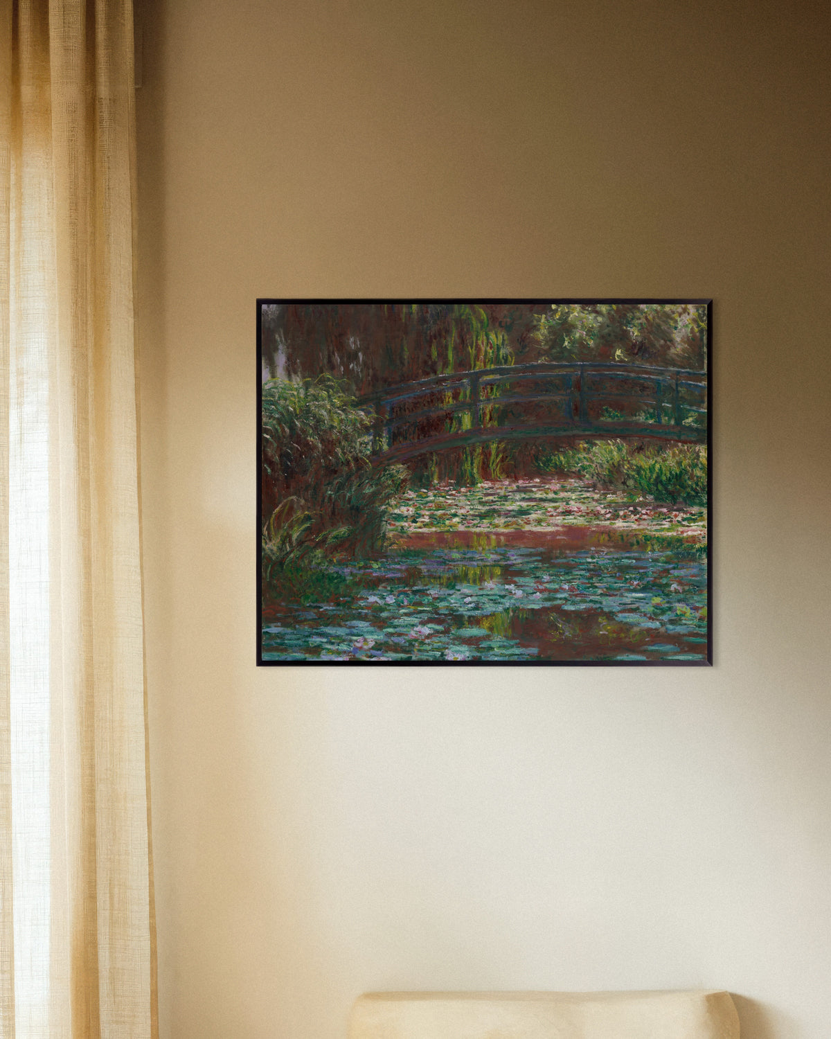 Plakat Åkandedammen (1900) af Claude Monet med metalramme