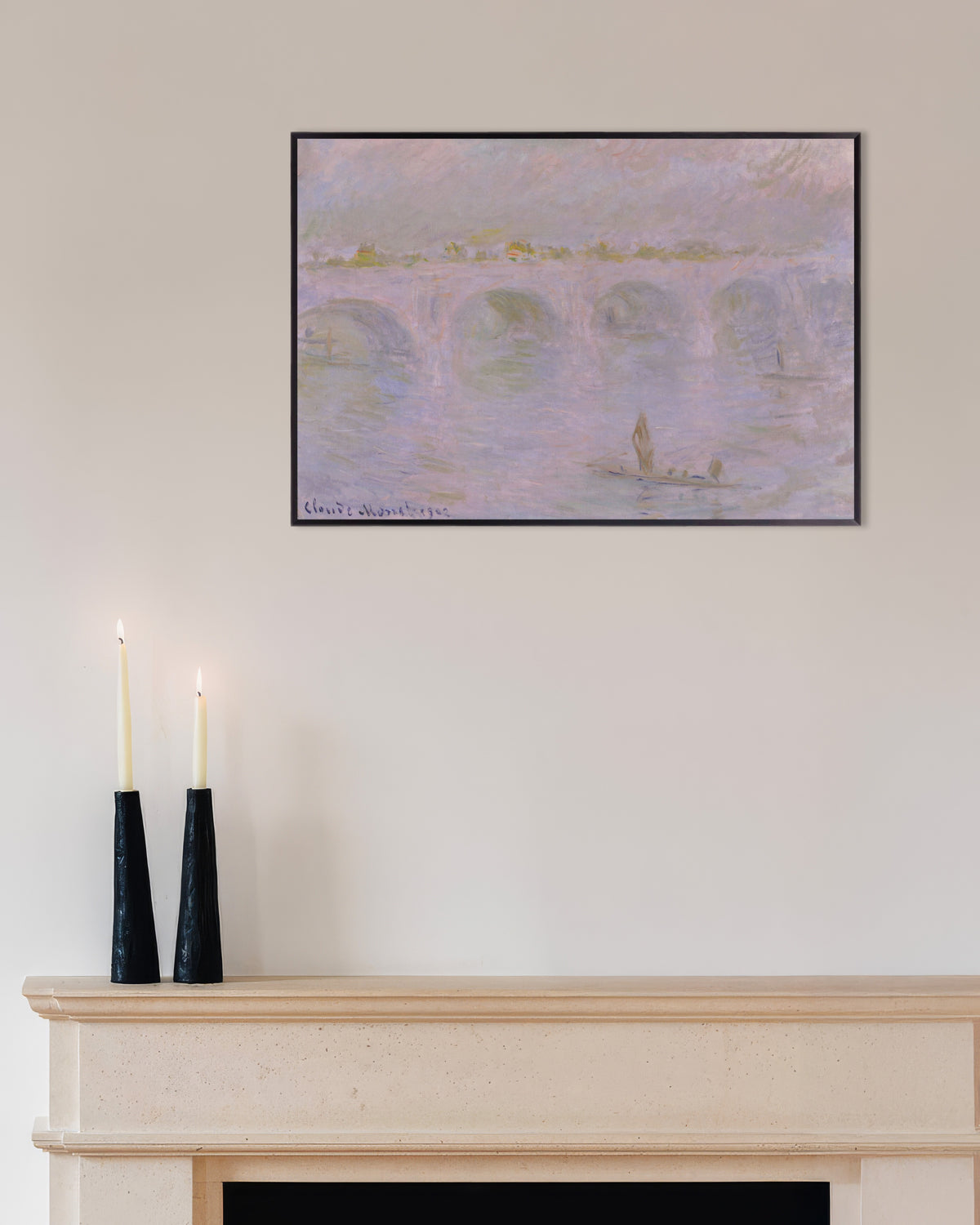 Plakat Waterloo Bridge, London (1902) af Claude Monet med metalramme