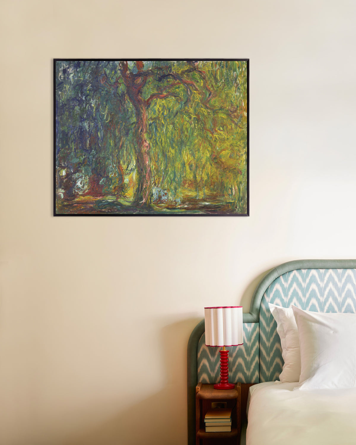 Plakat Grædepil (1918–1919) af Claude Monet med metalramme