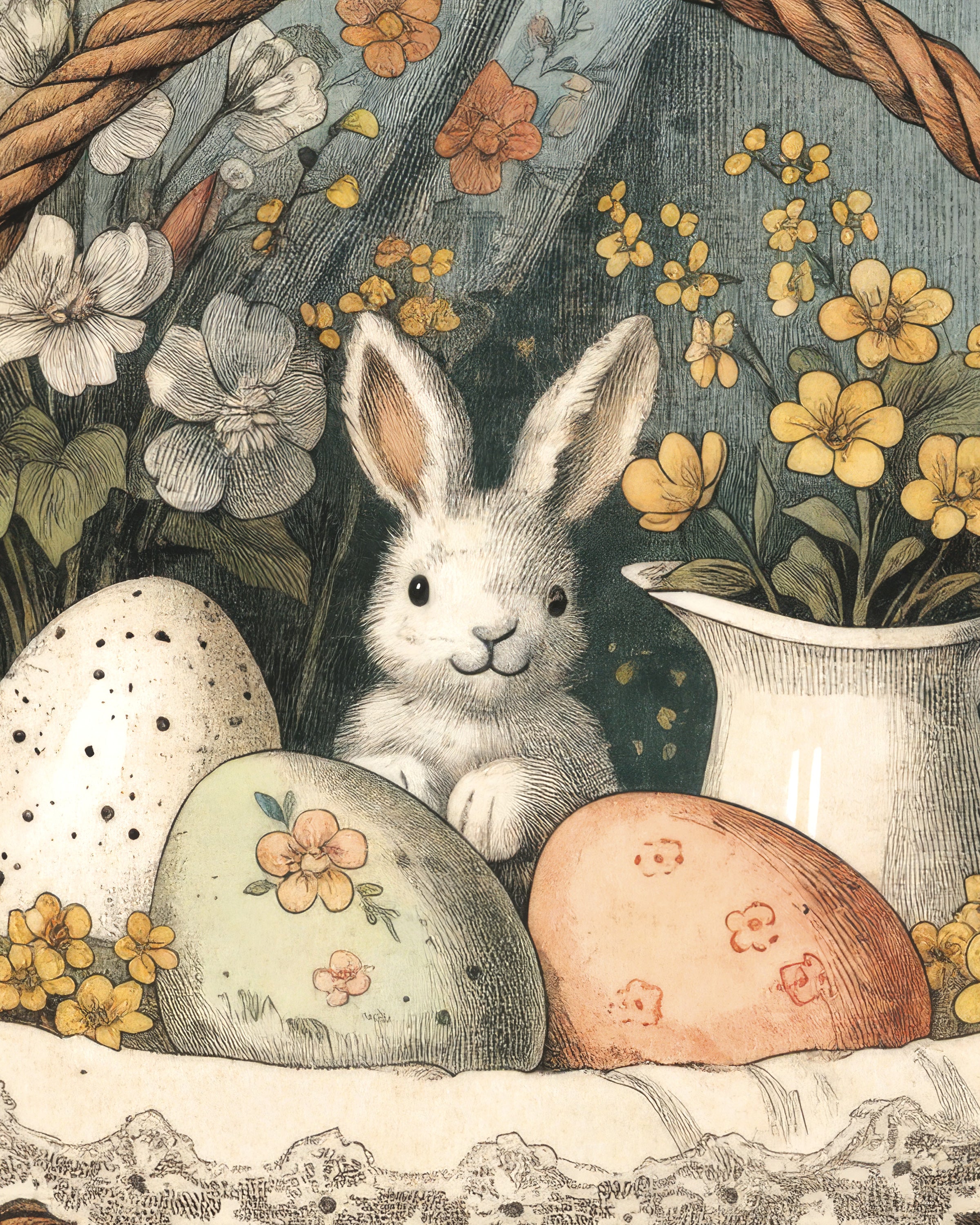 Glad Påskekurv Kanin Poster