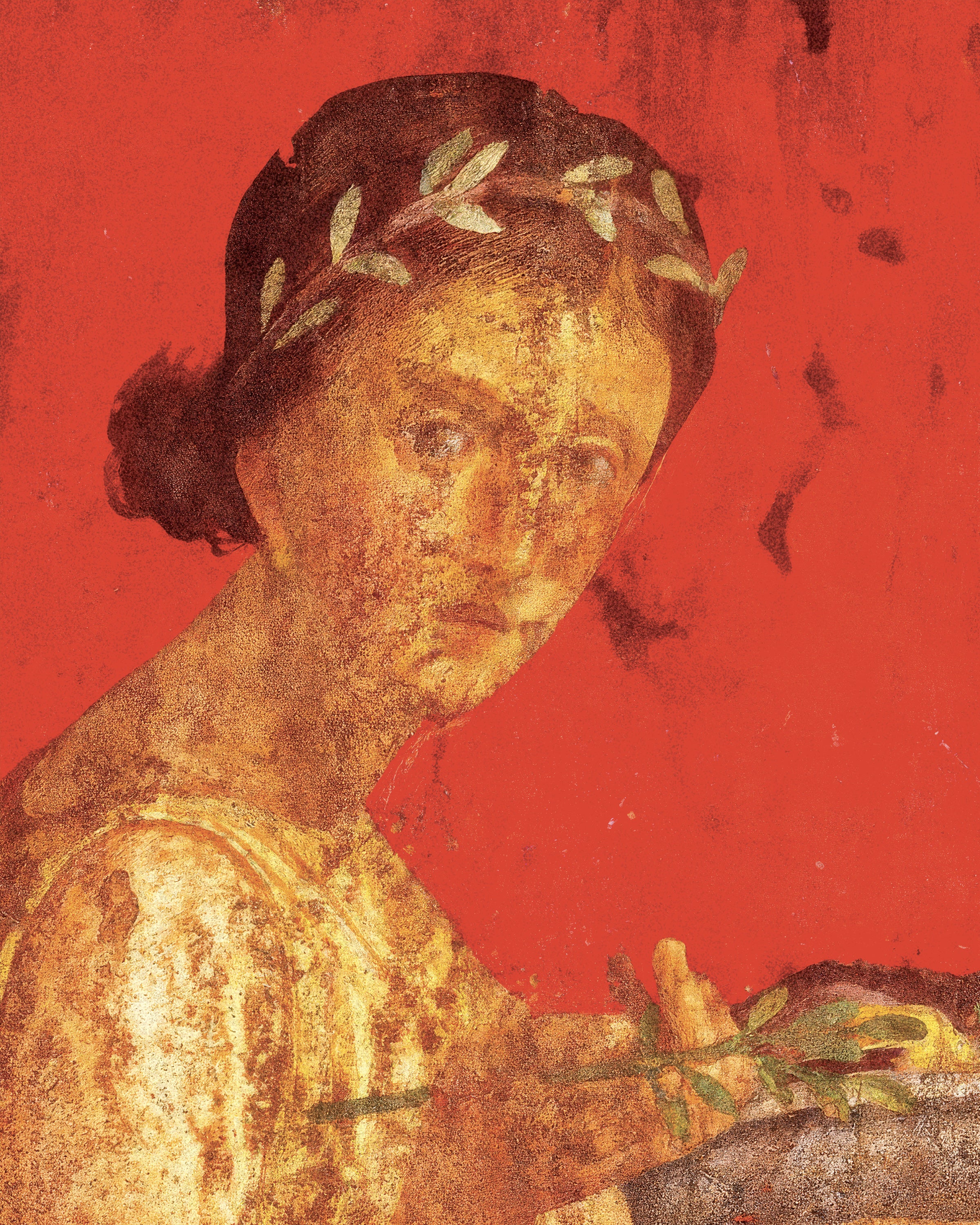 Kvinde med krans fresko poster fra Pompeji