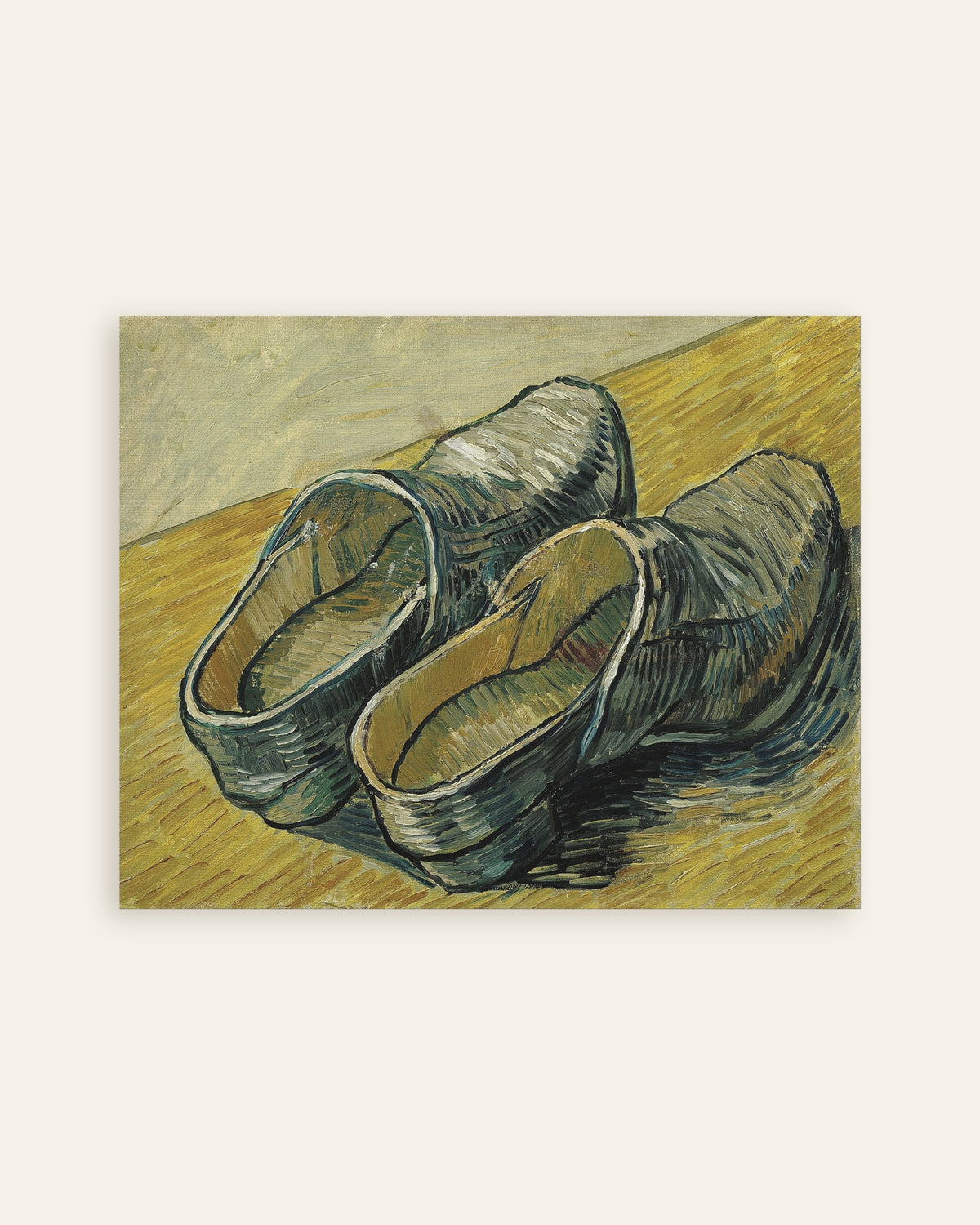 Poster af Et par træsko i læder (1888) af Vincent van Gogh, miniature