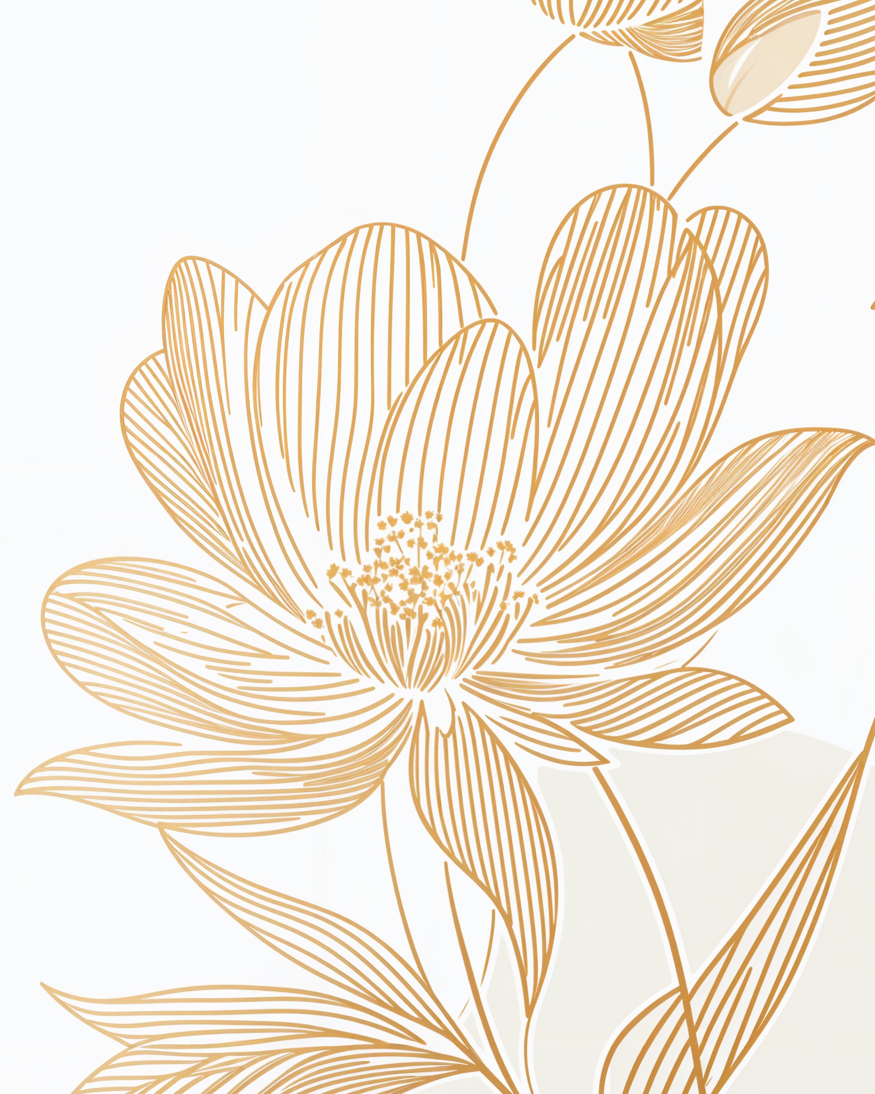 Blomster på en lys beige baggrund - Plakat