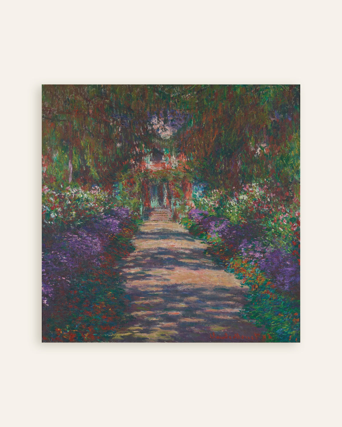 Plakat En allé i Monets have i Giverny (1902) af Claude Monet, miniature