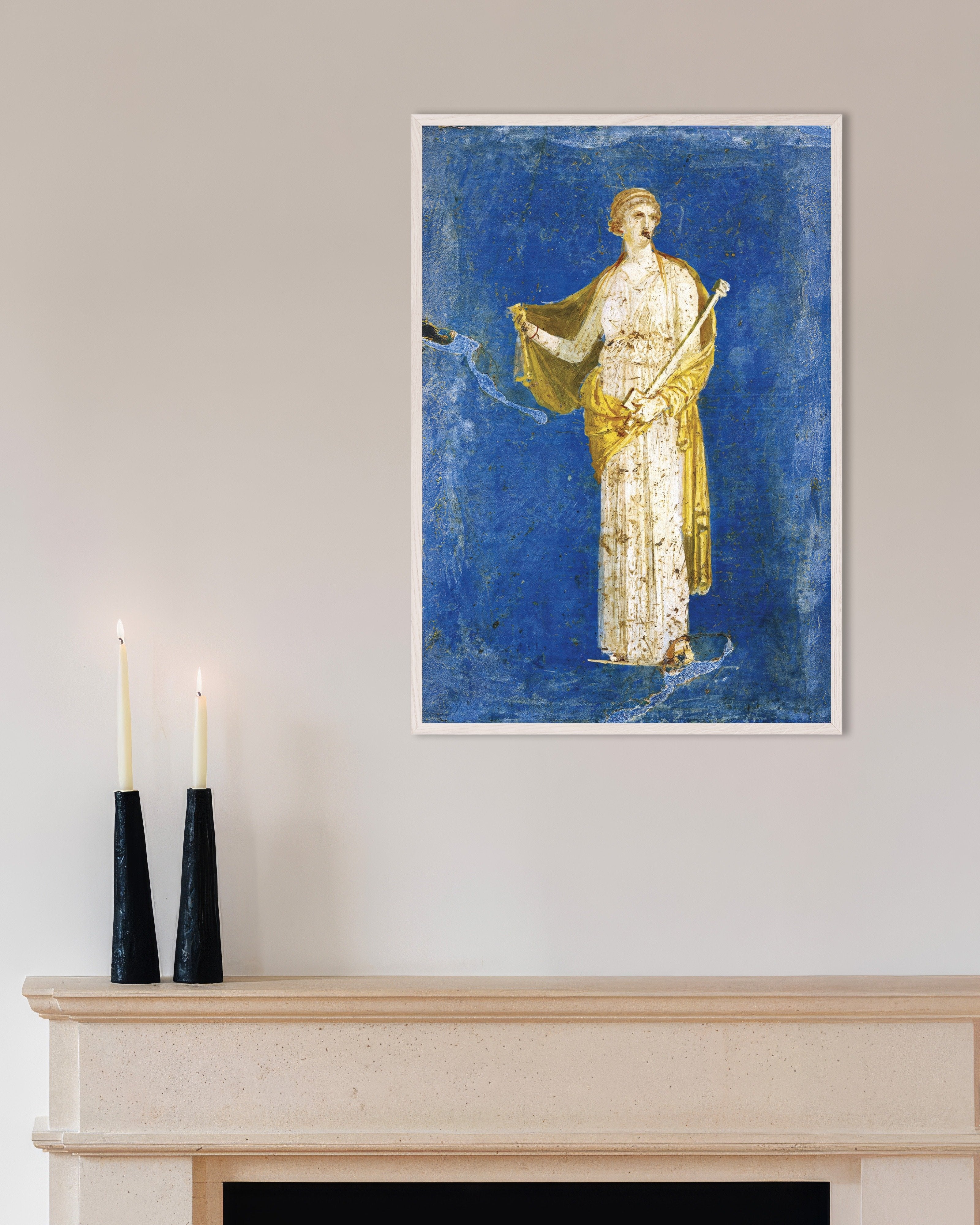 Poster of Ancient fresco of Medea, from Villa Arianna in Stabiae Poster, with white wooden frame