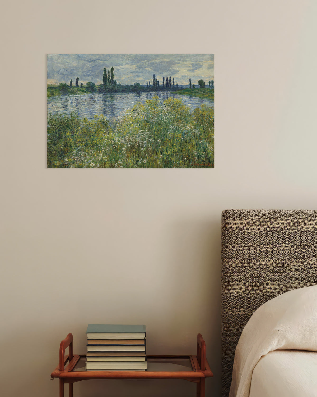 Plakat Seinens bred ved Vétheuil (1880) af Claude Monet