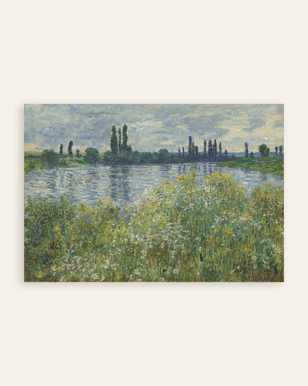 Plakat Seinens bred ved Vétheuil (1880) af Claude Monet, miniature