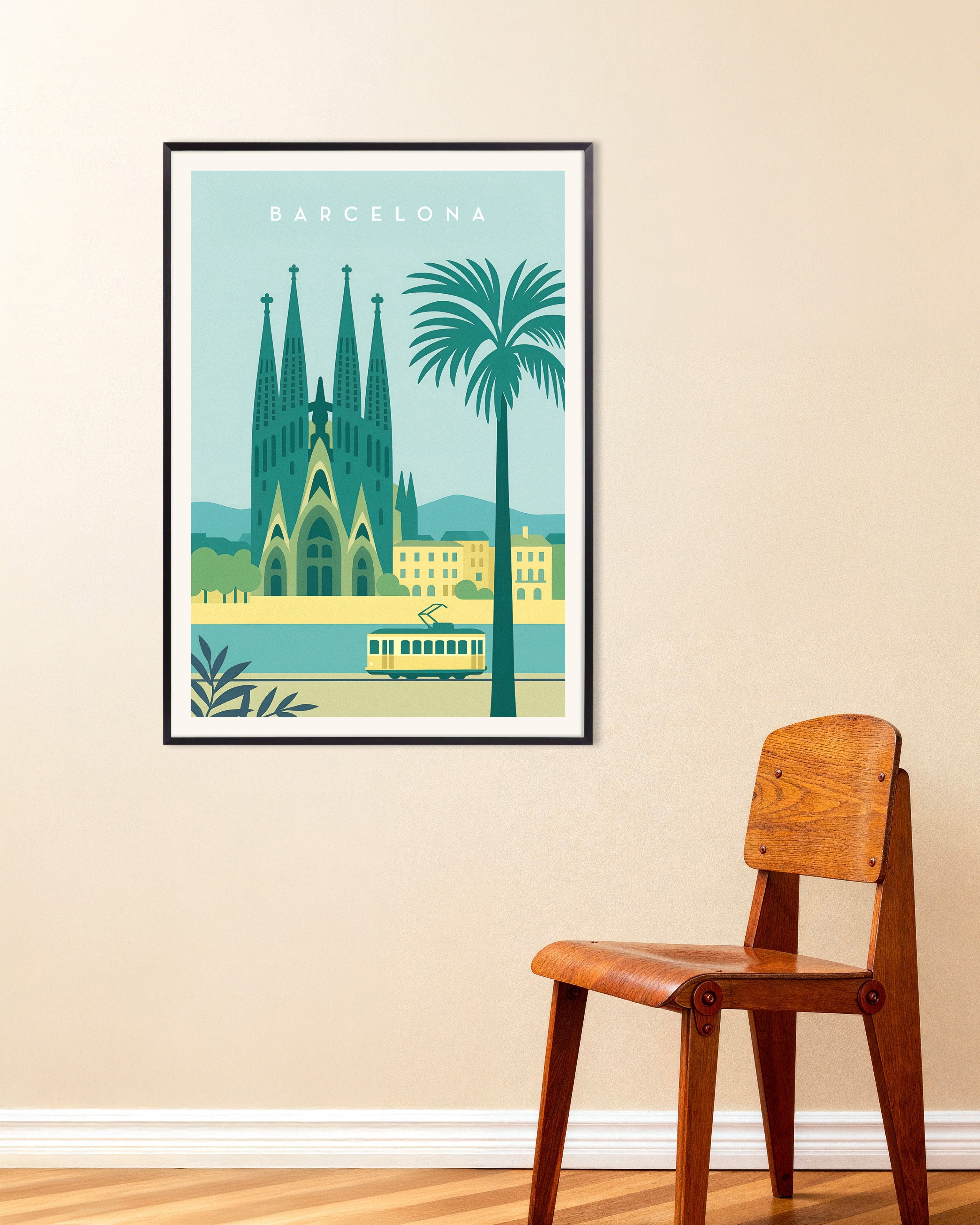 Poster of Barcelona Sagrada Família Wall Art Print, with metal frame