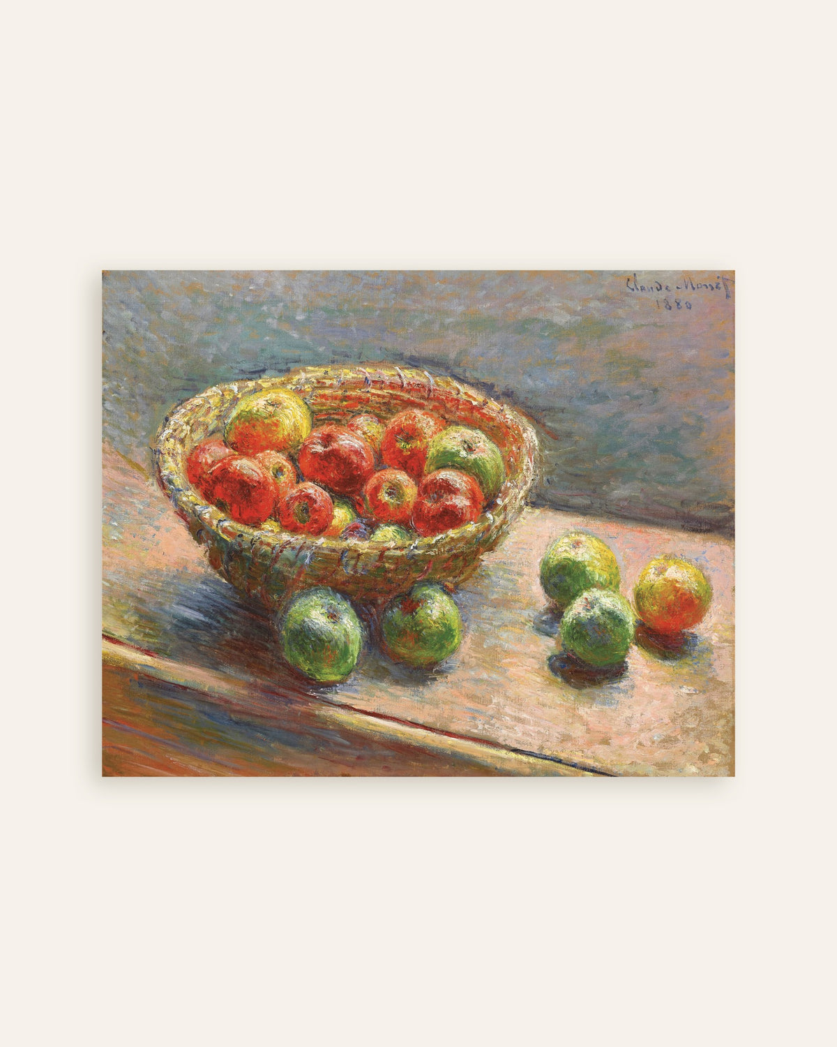 Plakat Kurven med æbler (1880) af Claude Monet, miniature